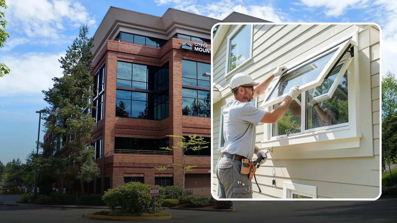 Awning Window Installation in Mountlake Terrace, Snohomish County, WA - Installing top-hinged awning windows that let you ventilate even during a light Pacific Northwest drizzle.