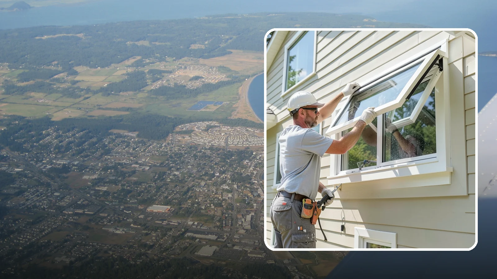 Awning Window Installation in Oak Harbor, Island County, WA - Installing top-hinged awning windows that let you ventilate even during a light Pacific Northwest drizzle.