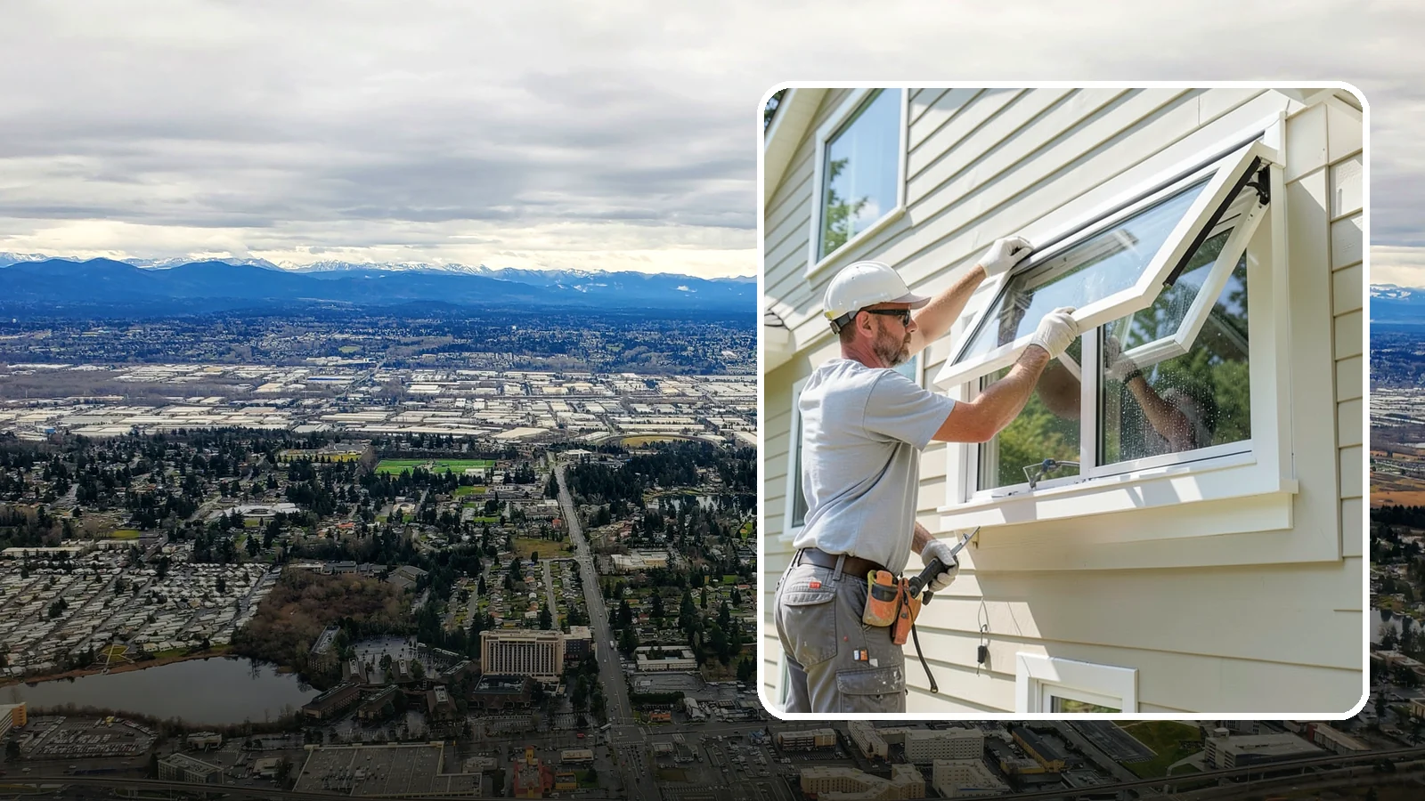 Awning Window Installation in SeaTac, King County, WA - Installing top-hinged awning windows that let you ventilate even during a light Pacific Northwest drizzle.