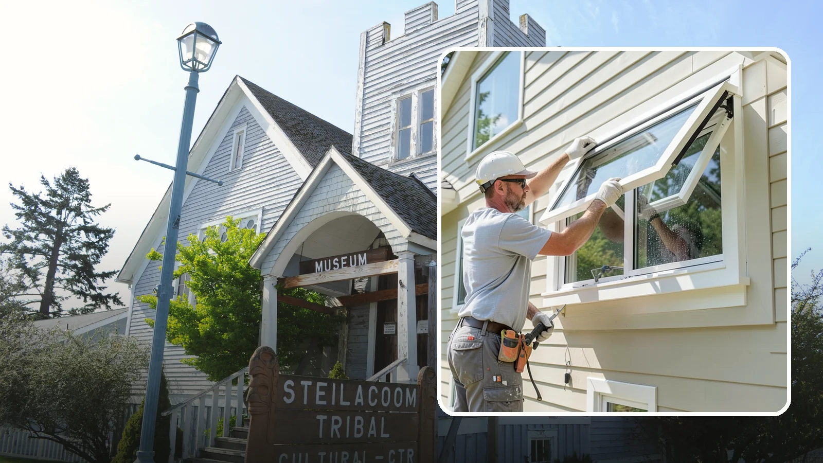 Awning Window Installation in Steilacoom, Pierce County, WA - Installing top-hinged awning windows that let you ventilate even during a light Pacific Northwest drizzle.