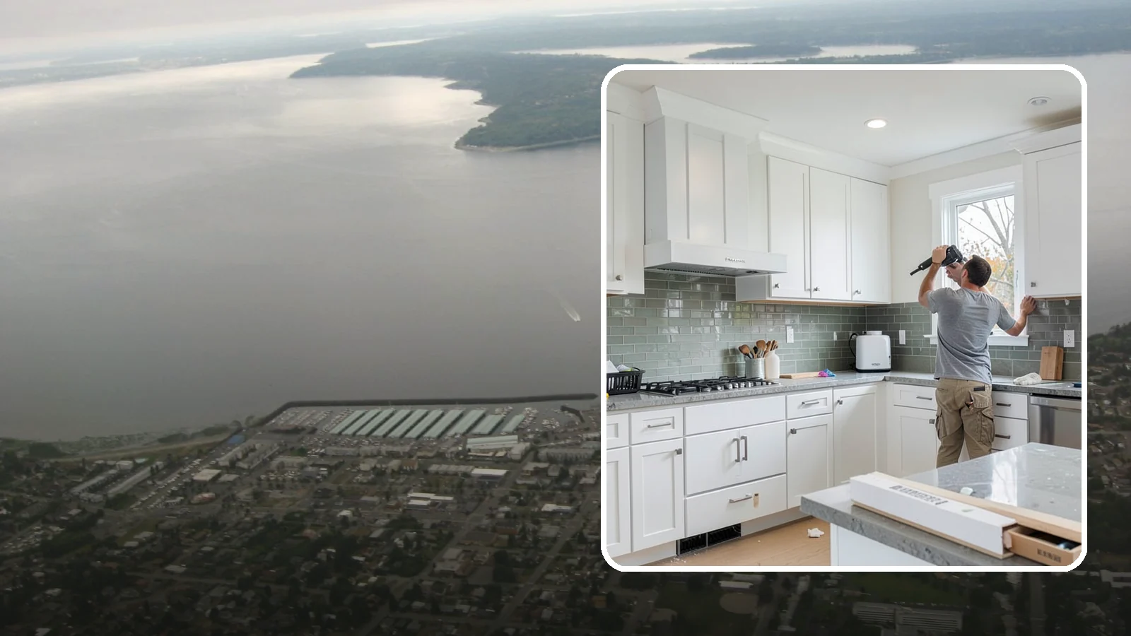 Backsplash Installation in Des Moines, King County, WA - Installing a tile or slab backsplash that protects your walls and adds a finished design accent.