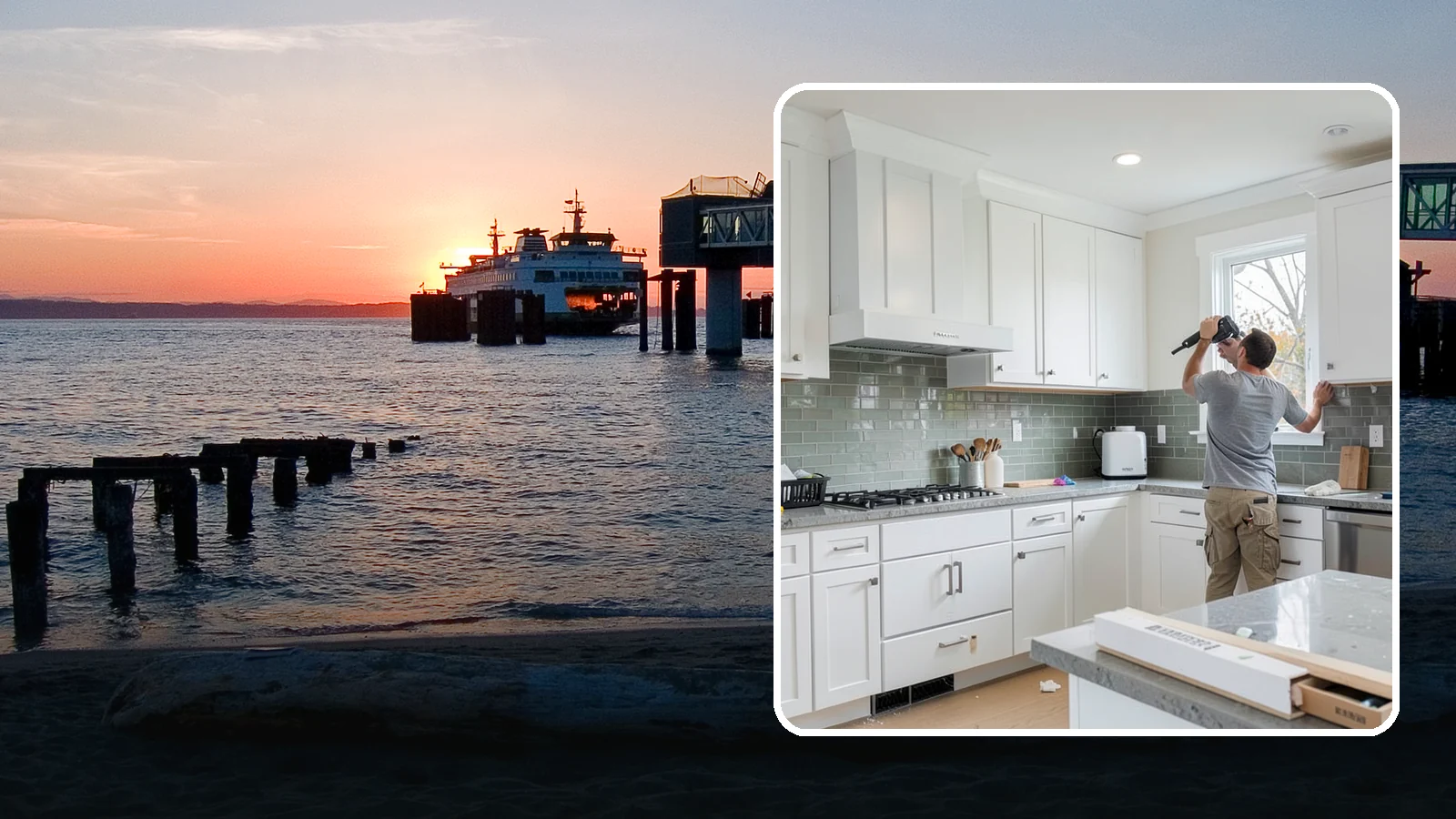 Backsplash Installation in Edmonds, Snohomish County, WA - Installing a tile or slab backsplash that protects your walls and adds a finished design accent.