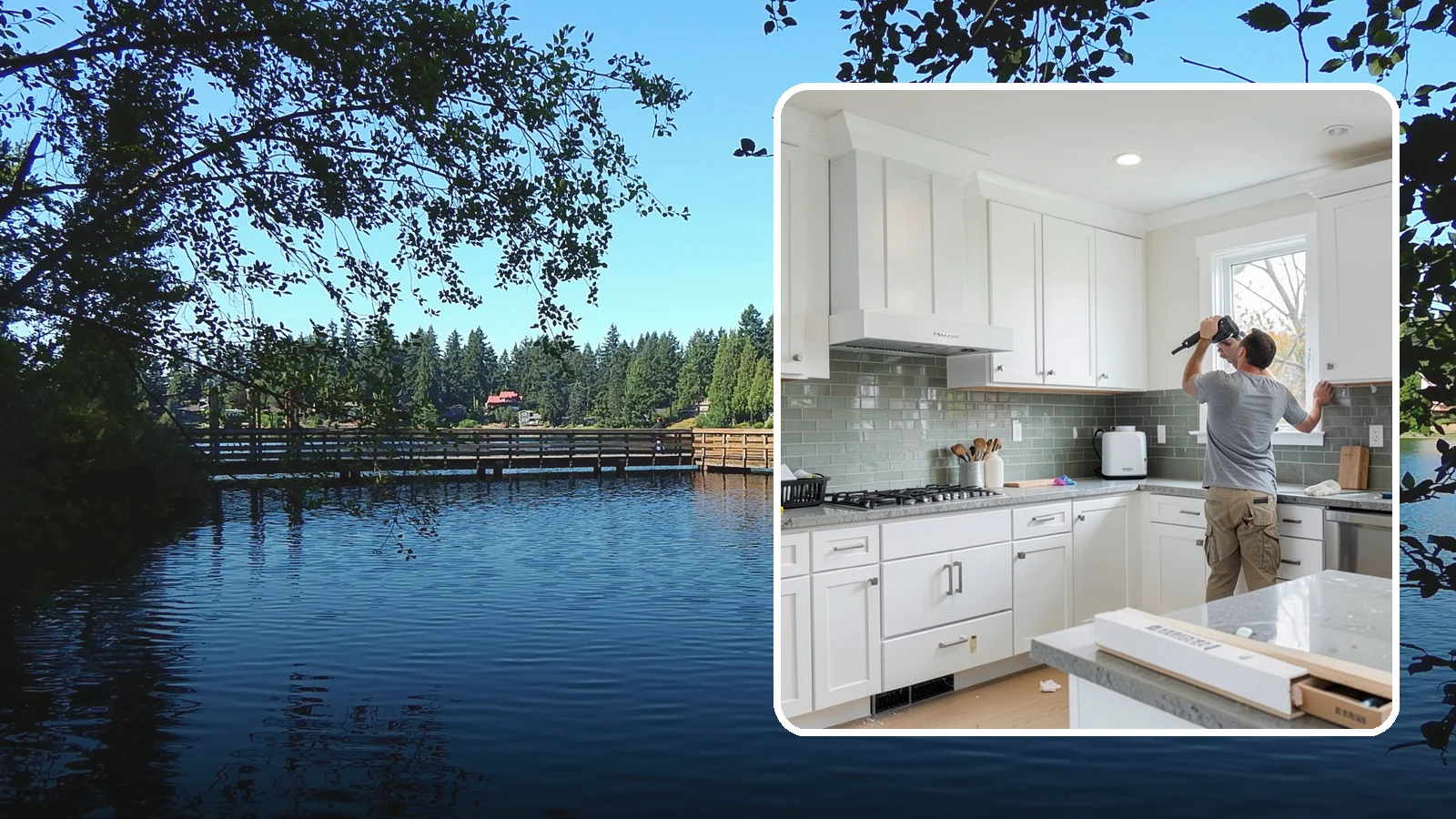 Backsplash Installation in Federal Way, King County, WA - Installing a tile or slab backsplash that protects your walls and adds a finished design accent.