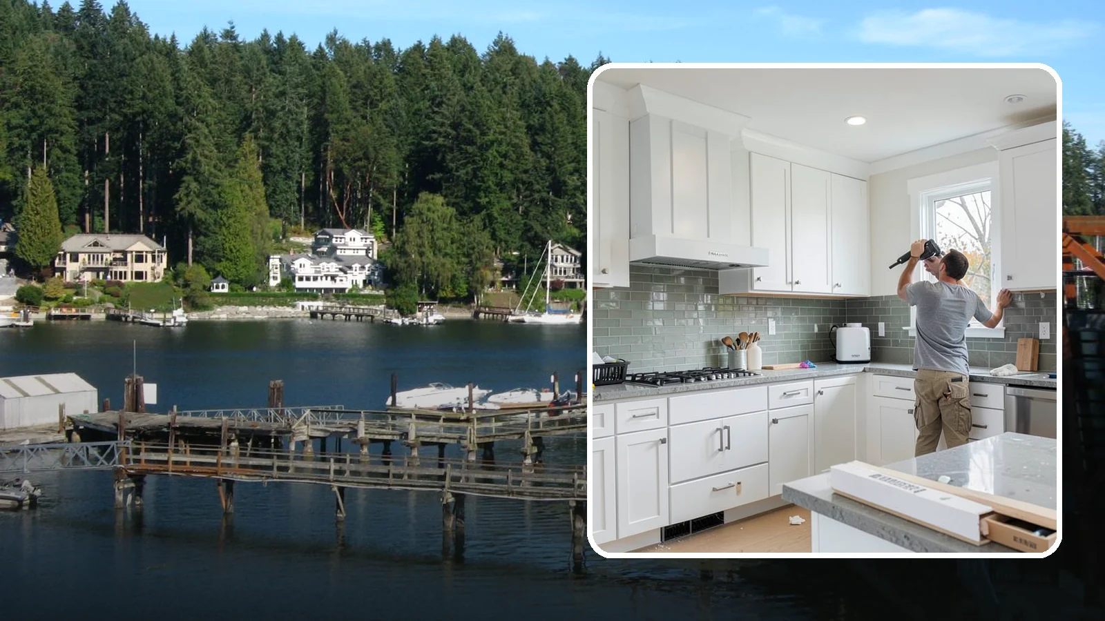 Backsplash Installation in Gig Harbor, Pierce County, WA - Installing a tile or slab backsplash that protects your walls and adds a finished design accent.