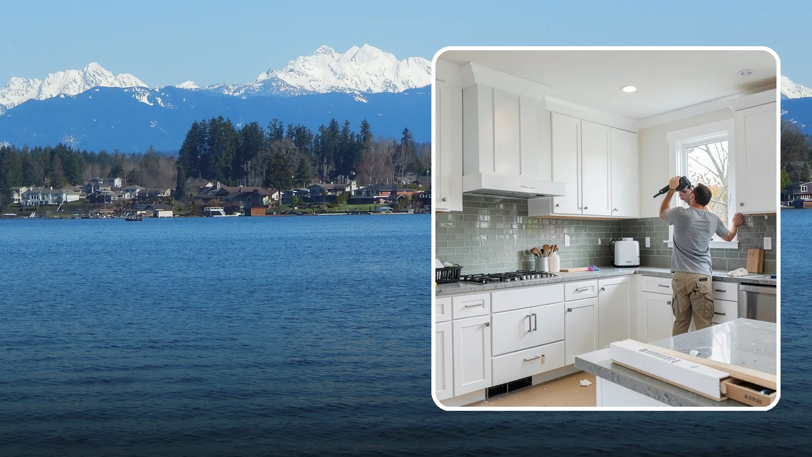 Backsplash Installation in Lake Stevens, Snohomish County, WA - Installing a tile or slab backsplash that protects your walls and adds a finished design accent.