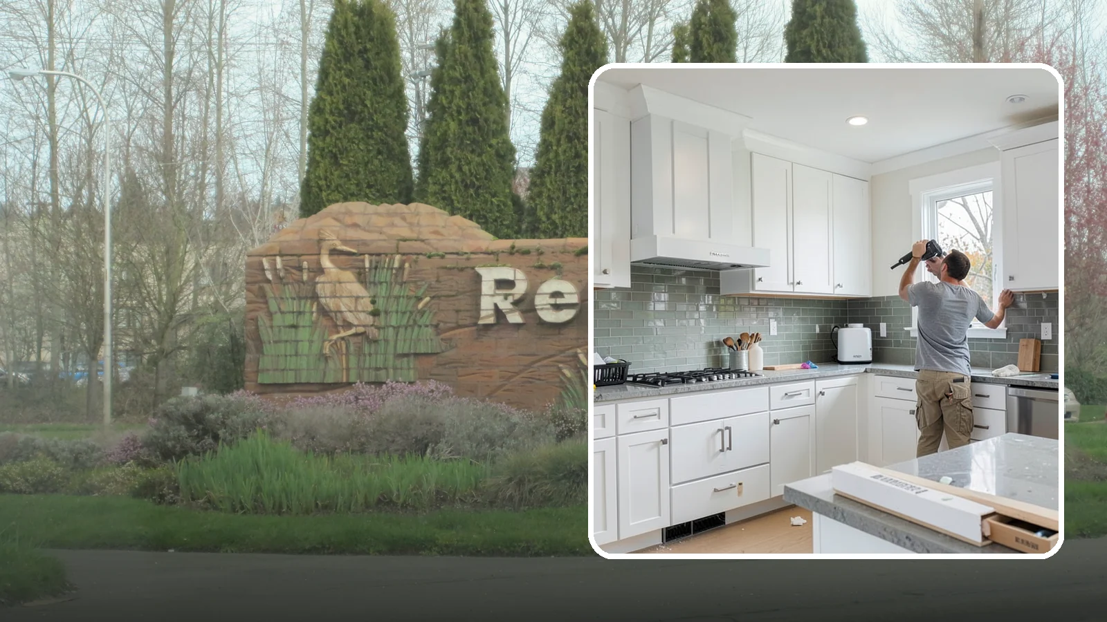 Backsplash Installation in Renton, King County, WA - Installing a tile or slab backsplash that protects your walls and adds a finished design accent.
