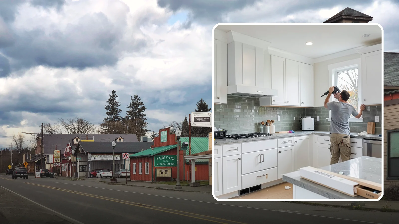Backsplash Installation in Roy, Pierce County, WA - Installing a tile or slab backsplash that protects your walls and adds a finished design accent.