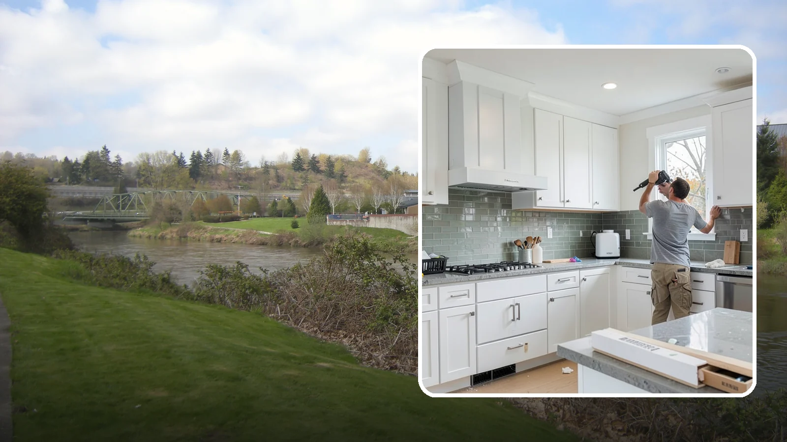 Backsplash Installation in Tukwila, King County, WA - Installing a tile or slab backsplash that protects your walls and adds a finished design accent.