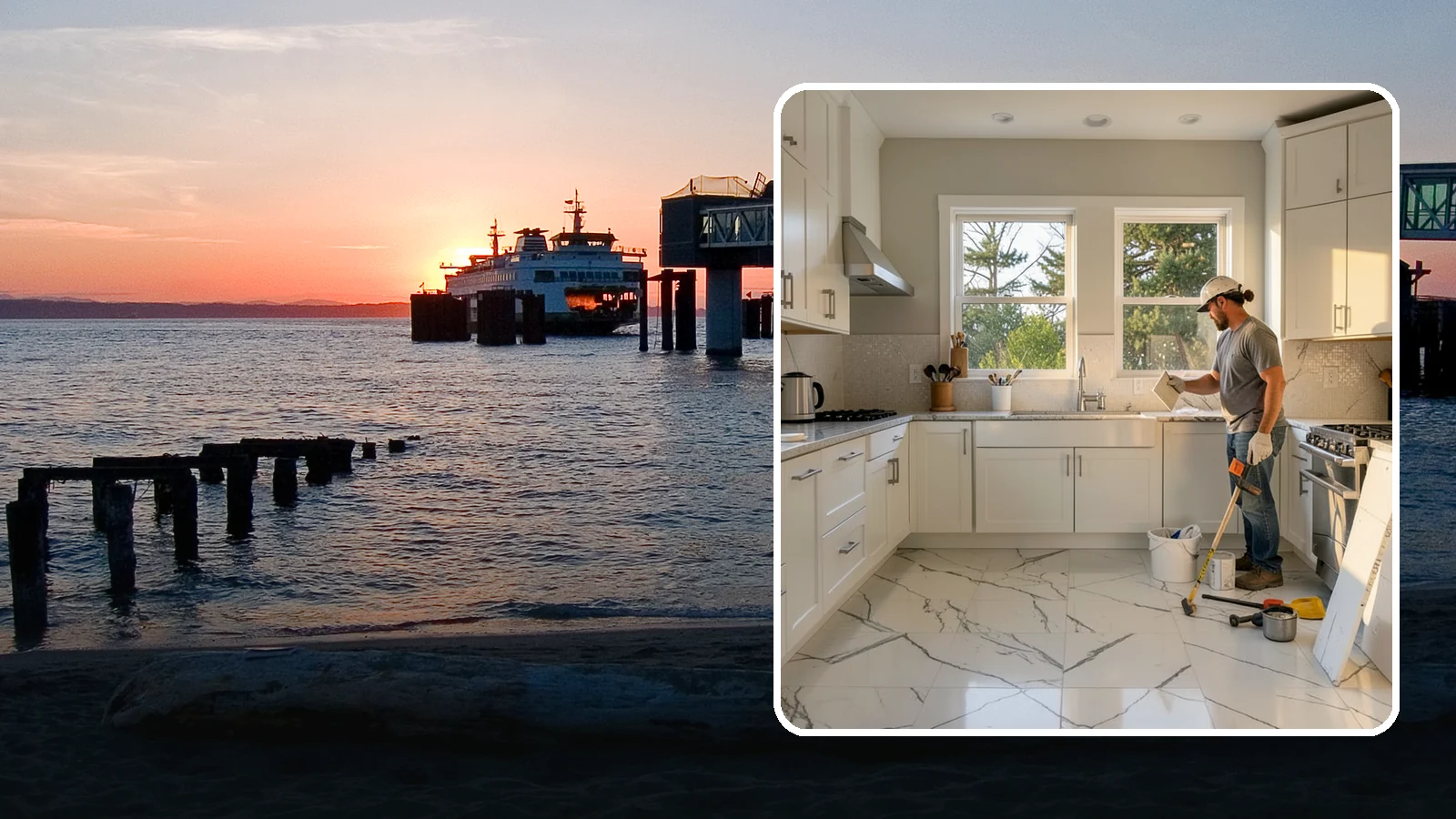 Backsplash Tile Installation in Edmonds, Snohomish County, WA - Kitchen and bar backsplash tiling that protects walls while defining your room's style.