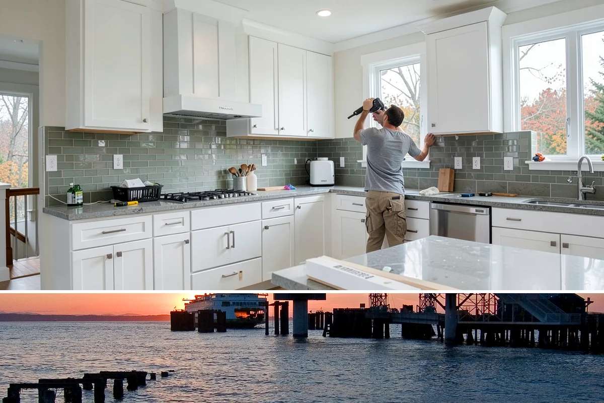 Backsplash Tile Installation in Edmonds, Snohomish County, WA - Because backsplash work is fully interior, it fits comfortably into any season and pairs well with off-season kitchen refreshes.