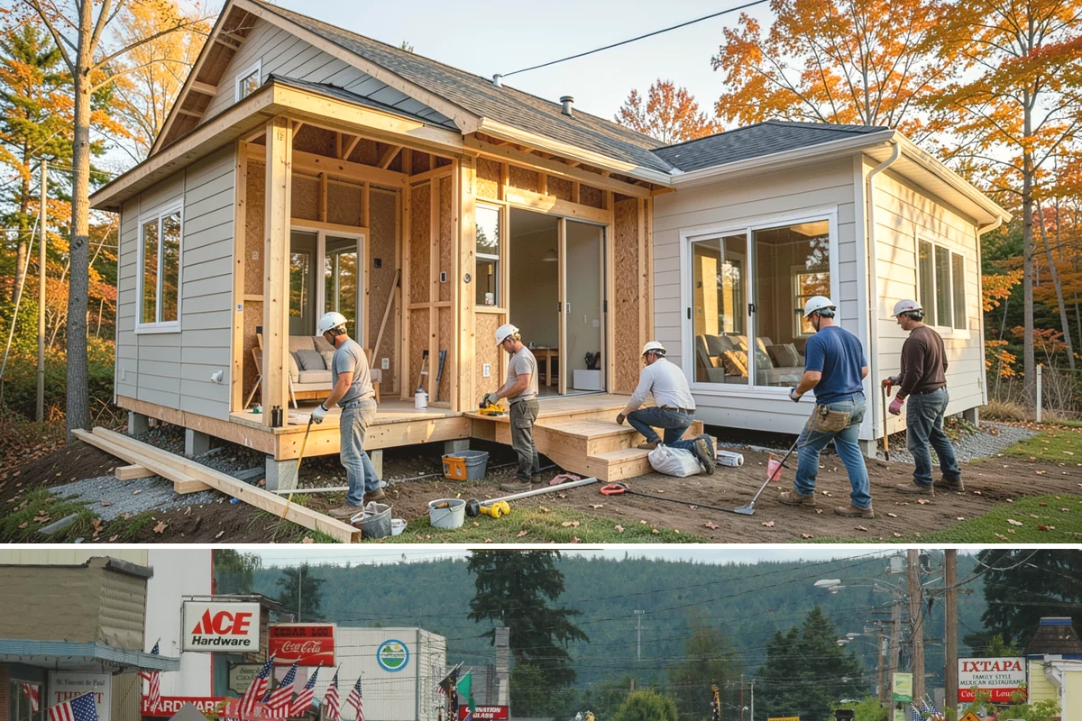 Backyard Cottage Construction in Carnation, King County, WA - Cottage foundations and exterior shells are best built during the drier season to keep the structure protected during...