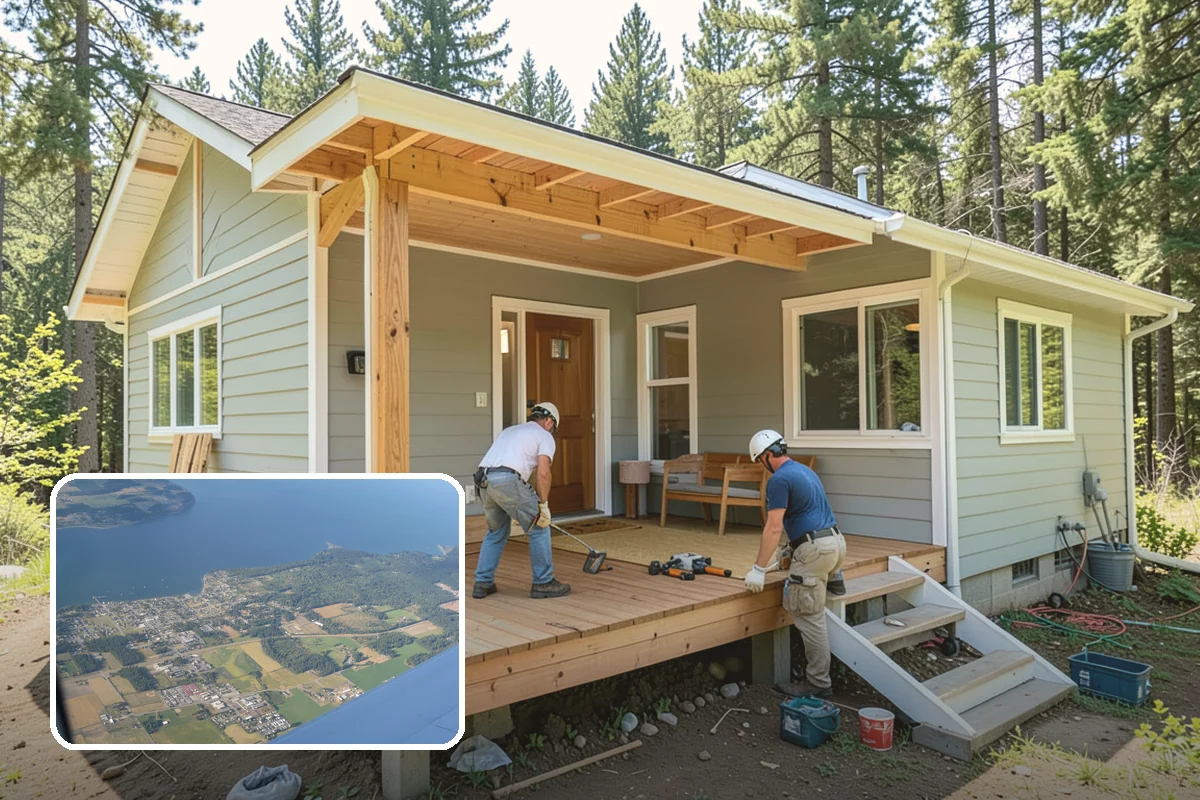 Backyard Cottage Construction in Coupeville, Island County, WA - A charming, private detached retreat
