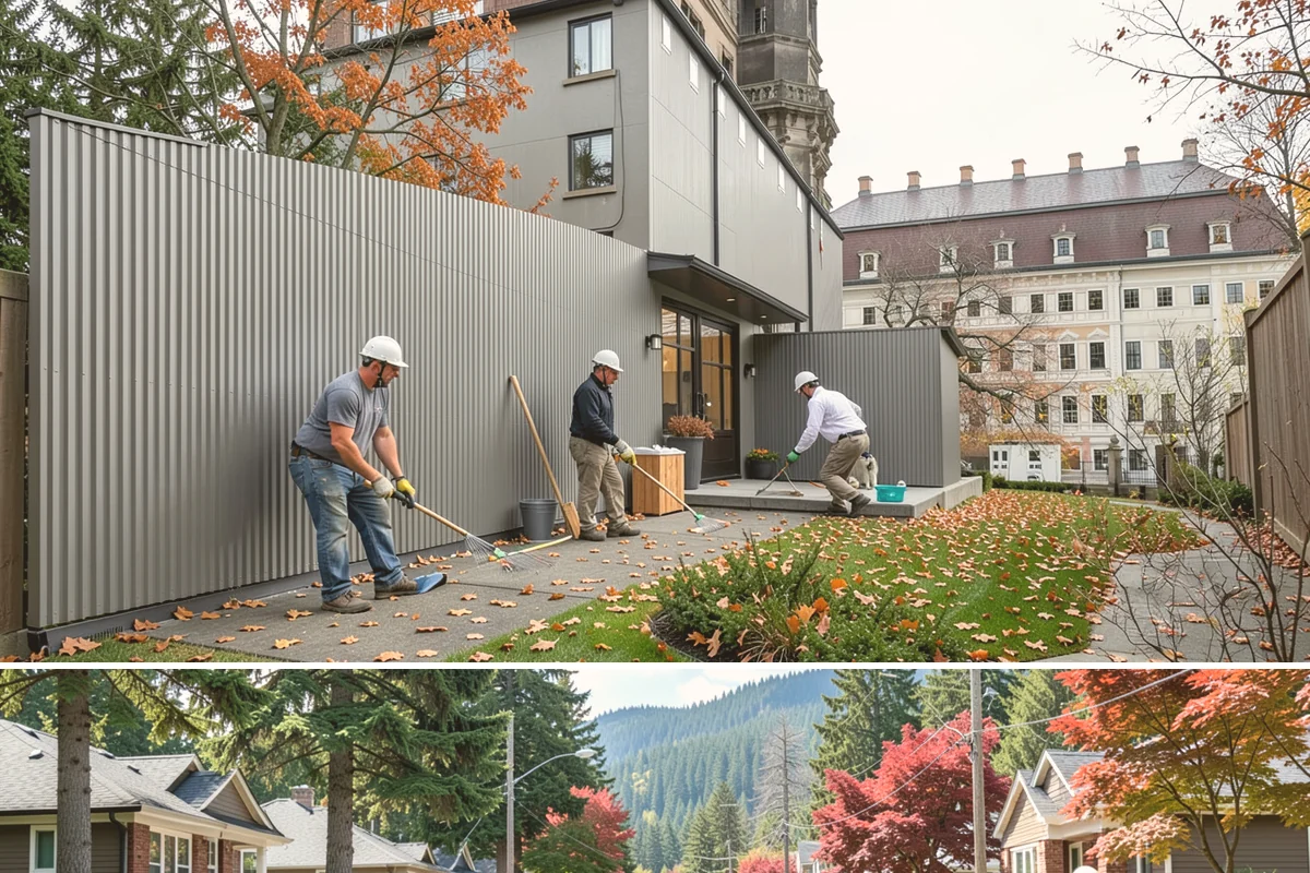 Backyard Cottage Construction in Hunts Point, King County, WA - Cottage foundations and exterior shells are best built during the drier season to keep the structure protected during...