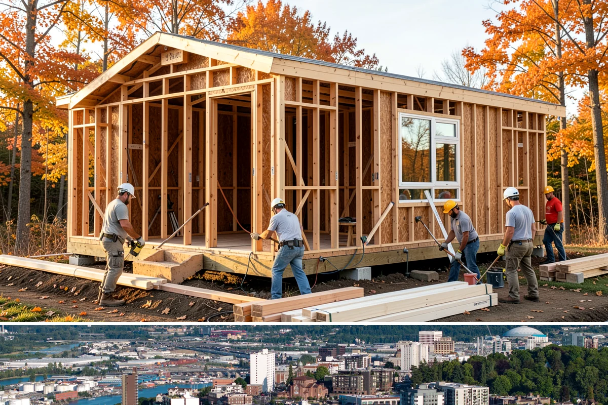 Backyard Cottage Construction in Tacoma, Pierce County, WA - Cottage foundations and exterior shells are best built during the drier season to keep the structure protected during...