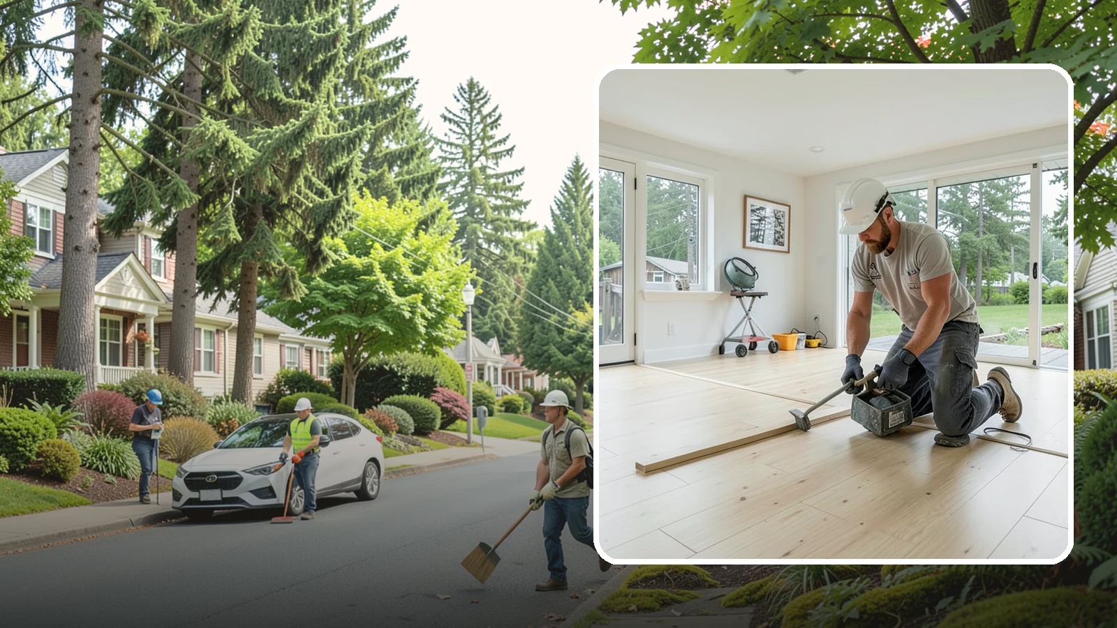 Bamboo Flooring Installation in Beaux Arts Village, King County, WA - Eco-friendly bamboo flooring installation that combines rapid-renewable sustainability with hard-wearing durability.