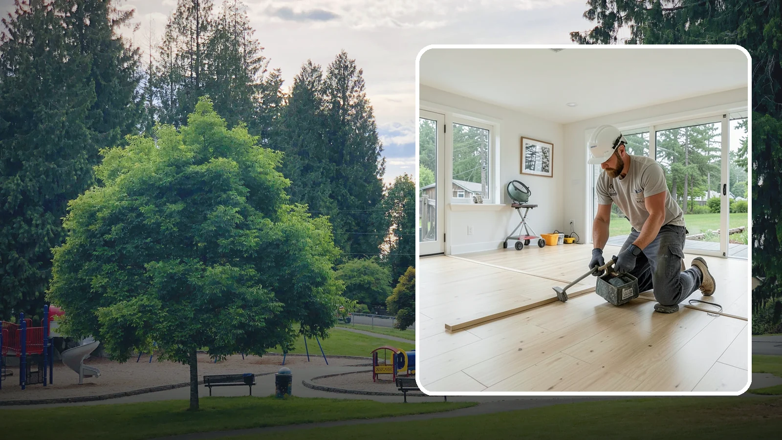 Bamboo Flooring Installation in Bonney Lake, Pierce County, WA - Eco-friendly bamboo flooring installation that combines rapid-renewable sustainability with hard-wearing durability.