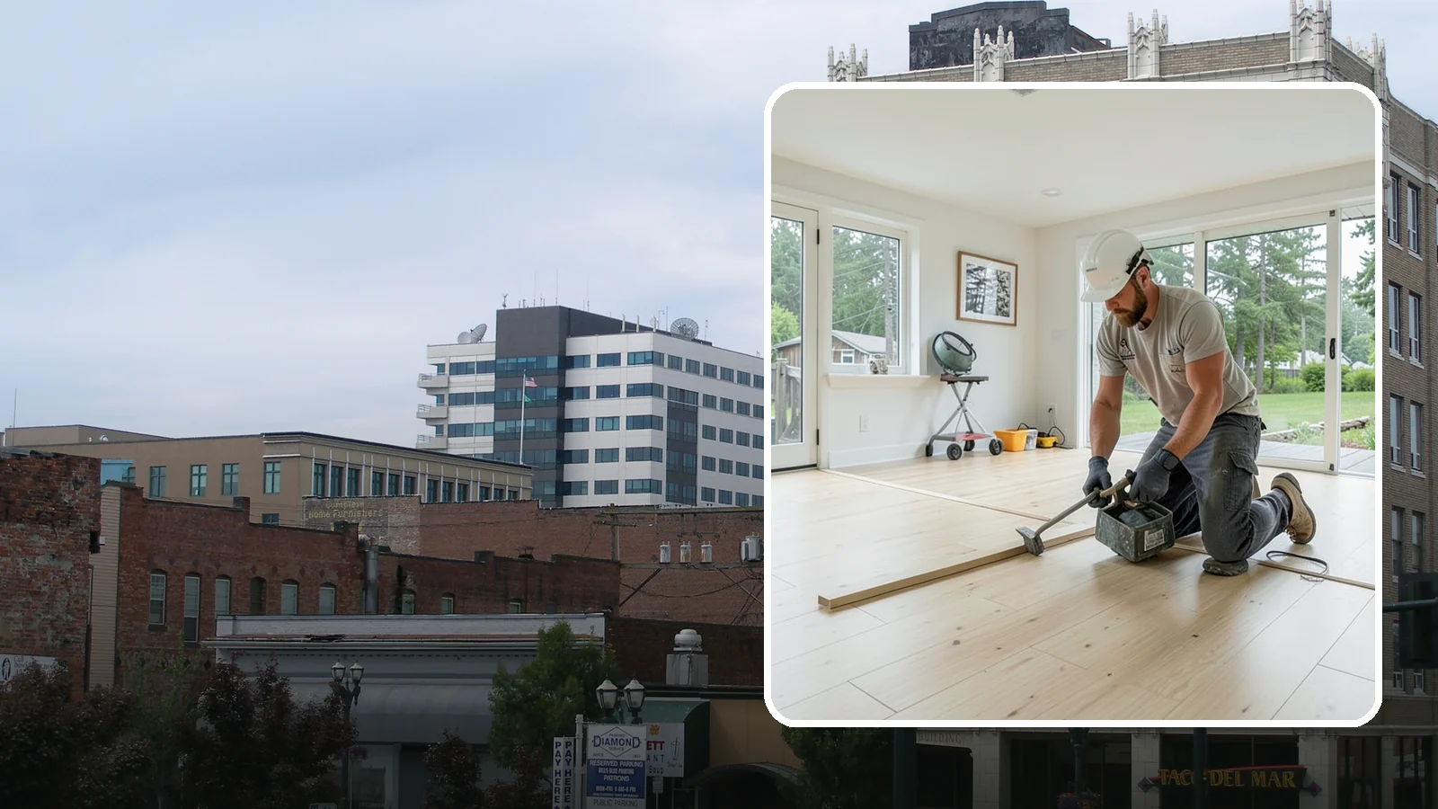 Bamboo Flooring Installation in Everett, Snohomish County, WA - Eco-friendly bamboo flooring installation that combines rapid-renewable sustainability with hard-wearing durability.