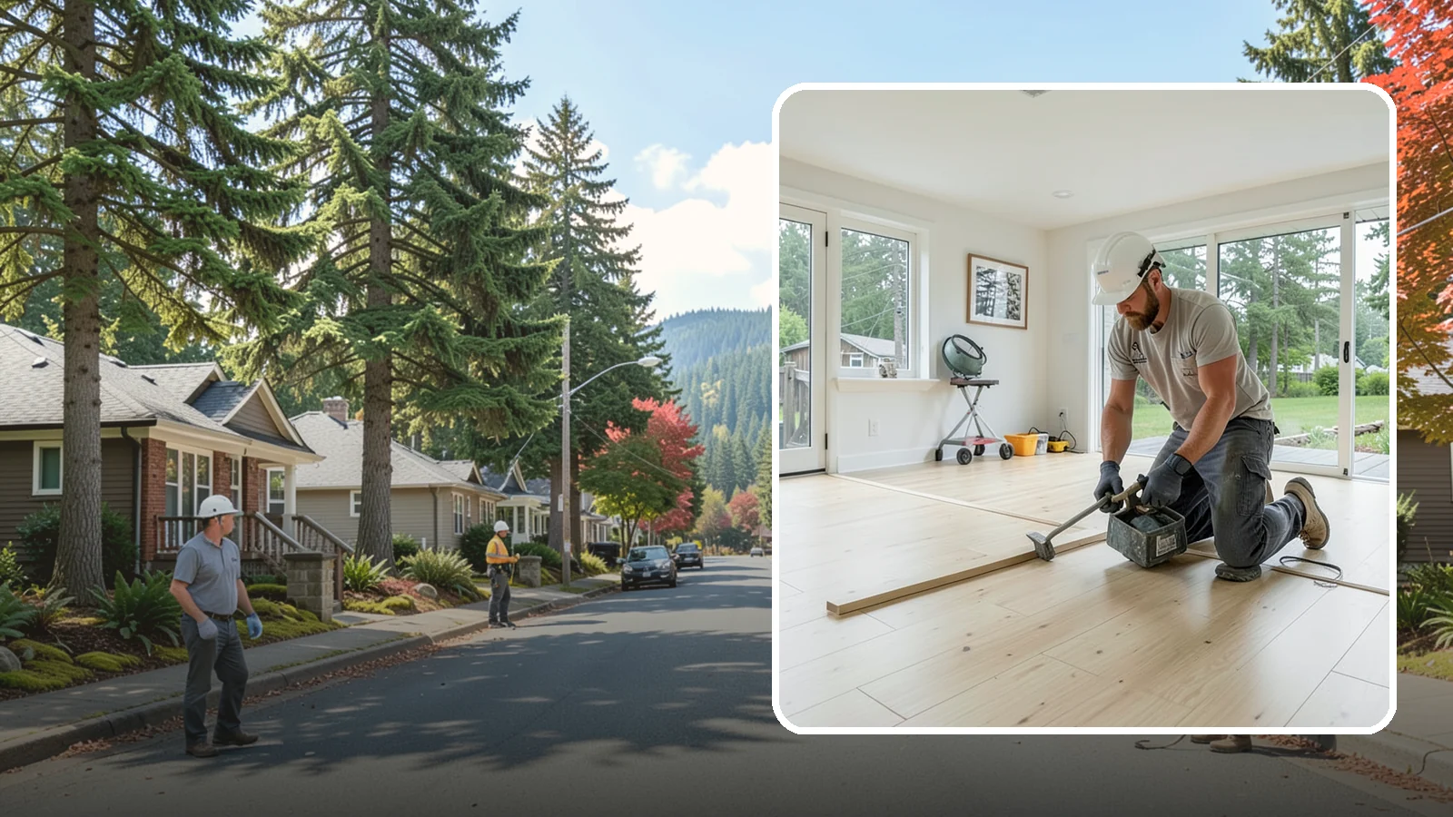 Bamboo Flooring Installation in Hunts Point, King County, WA - Eco-friendly bamboo flooring installation that combines rapid-renewable sustainability with hard-wearing durability.
