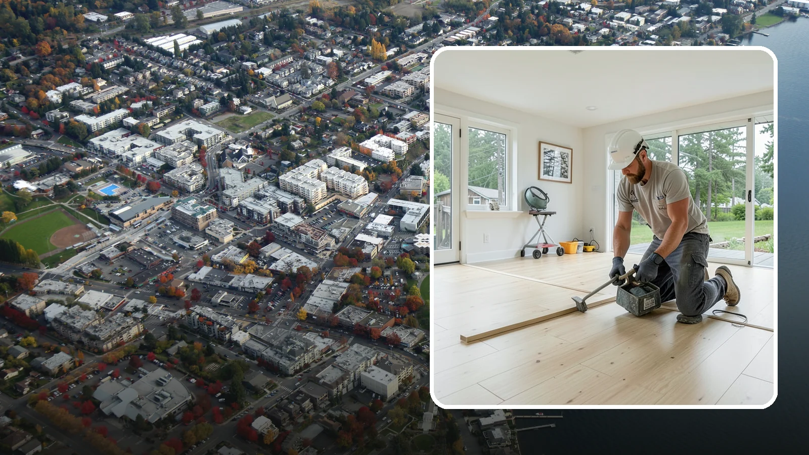 Bamboo Flooring Installation in Kirkland, King County, WA - Eco-friendly bamboo flooring installation that combines rapid-renewable sustainability with hard-wearing durability.