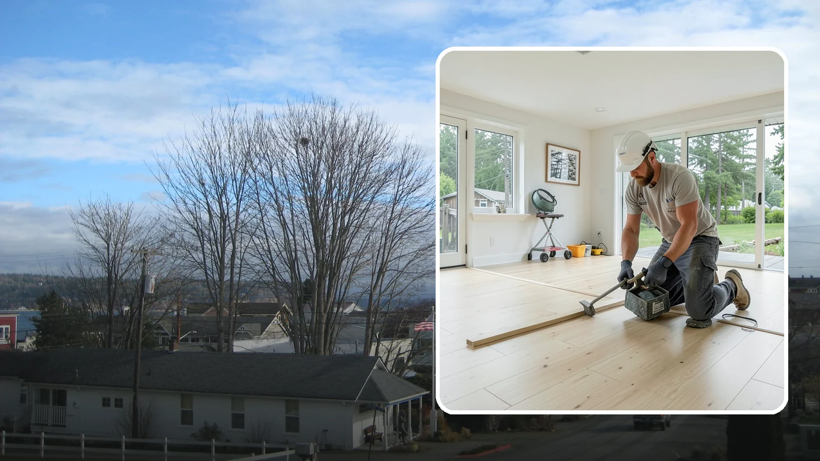 Bamboo Flooring Installation in Langley, Island County, WA - Eco-friendly bamboo flooring installation that combines rapid-renewable sustainability with hard-wearing durability.