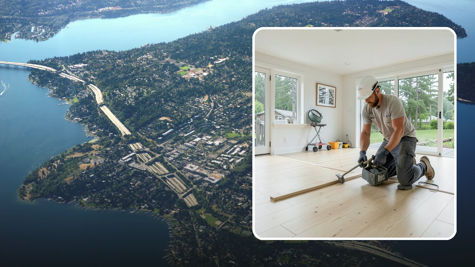 Bamboo Flooring Installation in Mercer Island, King County, WA - Eco-friendly bamboo flooring installation that combines rapid-renewable sustainability with hard-wearing durability.