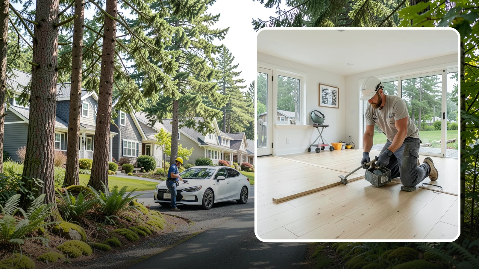 Bamboo Flooring Installation in Normandy Park, King County, WA - Eco-friendly bamboo flooring installation that combines rapid-renewable sustainability with hard-wearing durability.