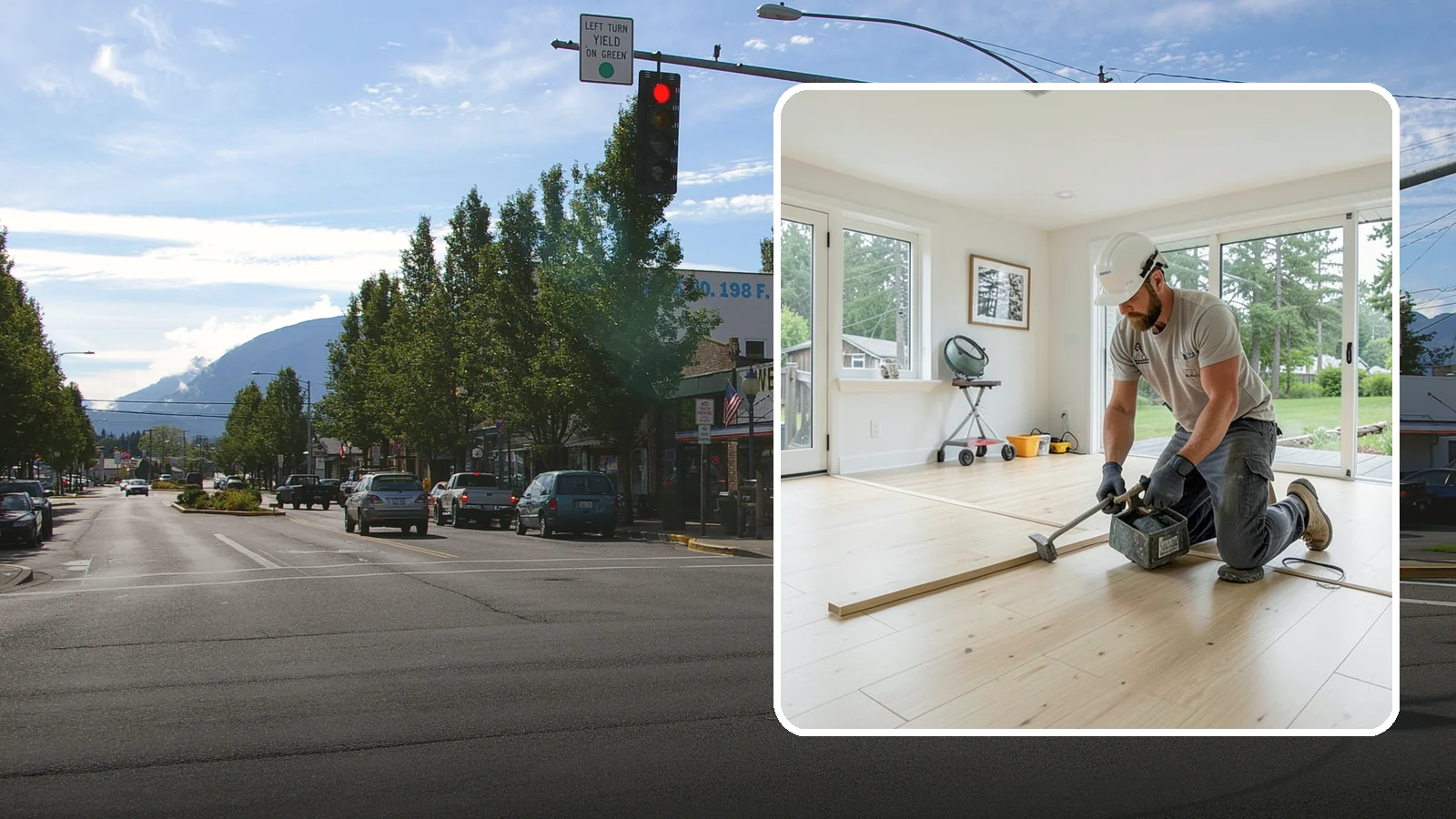 Bamboo Flooring Installation in North Bend, King County, WA - Eco-friendly bamboo flooring installation that combines rapid-renewable sustainability with hard-wearing durability.