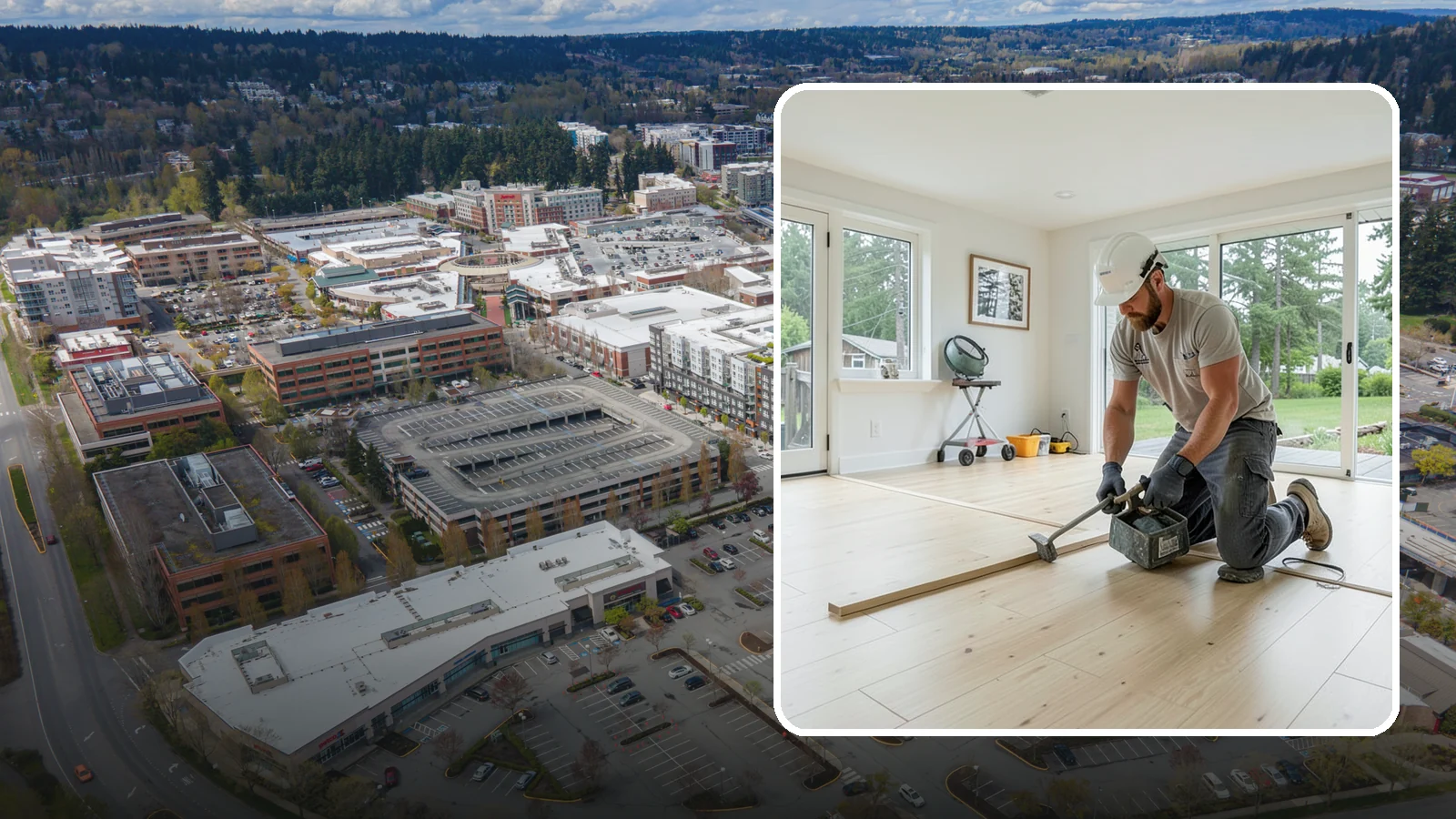 Bamboo Flooring Installation in Redmond, King County, WA - Eco-friendly bamboo flooring installation that combines rapid-renewable sustainability with hard-wearing durability.