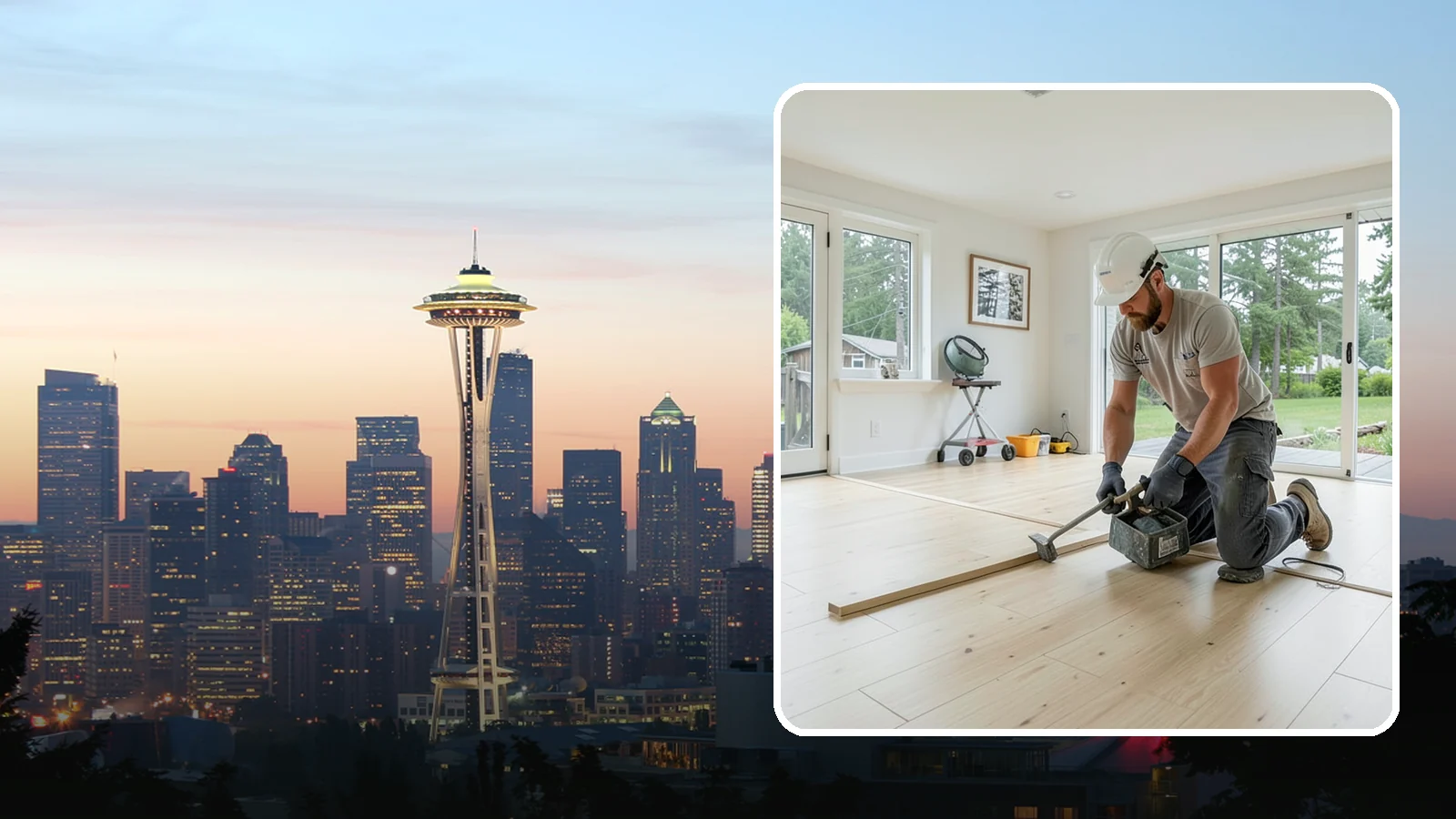 Bamboo Flooring Installation in Seattle, King County, WA - Eco-friendly bamboo flooring installation that combines rapid-renewable sustainability with hard-wearing durability.