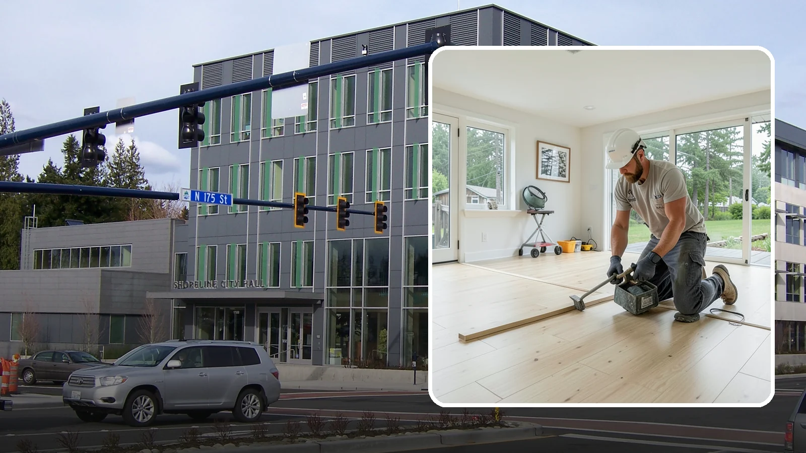 Bamboo Flooring Installation in Shoreline, King County, WA - Eco-friendly bamboo flooring installation that combines rapid-renewable sustainability with hard-wearing durability.