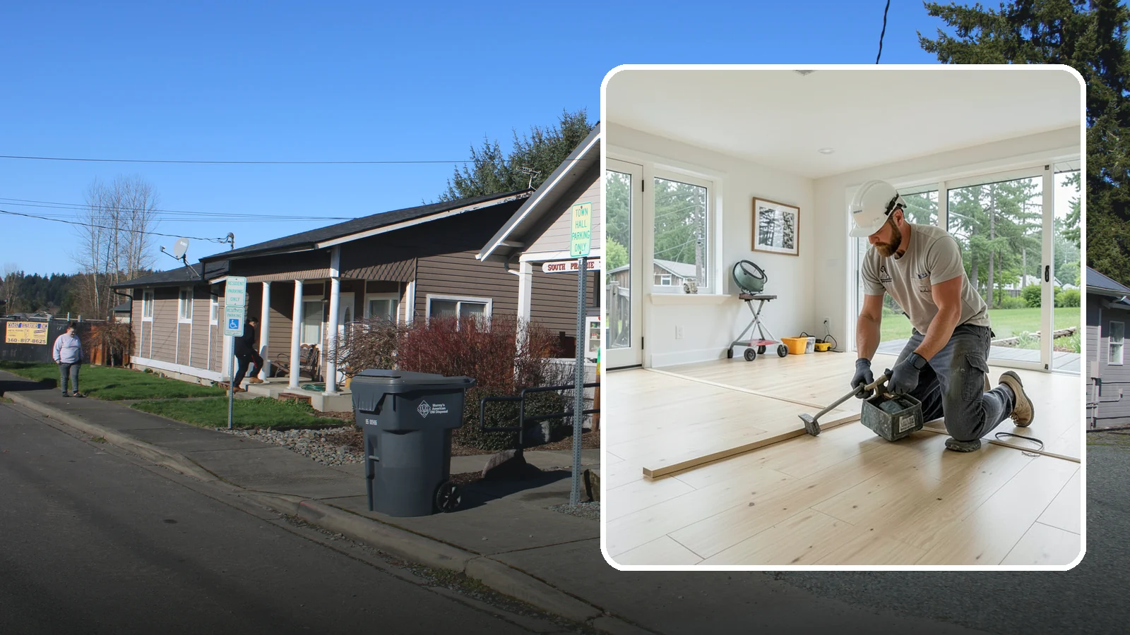 Bamboo Flooring Installation in South Prairie, Pierce County, WA - Eco-friendly bamboo flooring installation that combines rapid-renewable sustainability with hard-wearing durability.