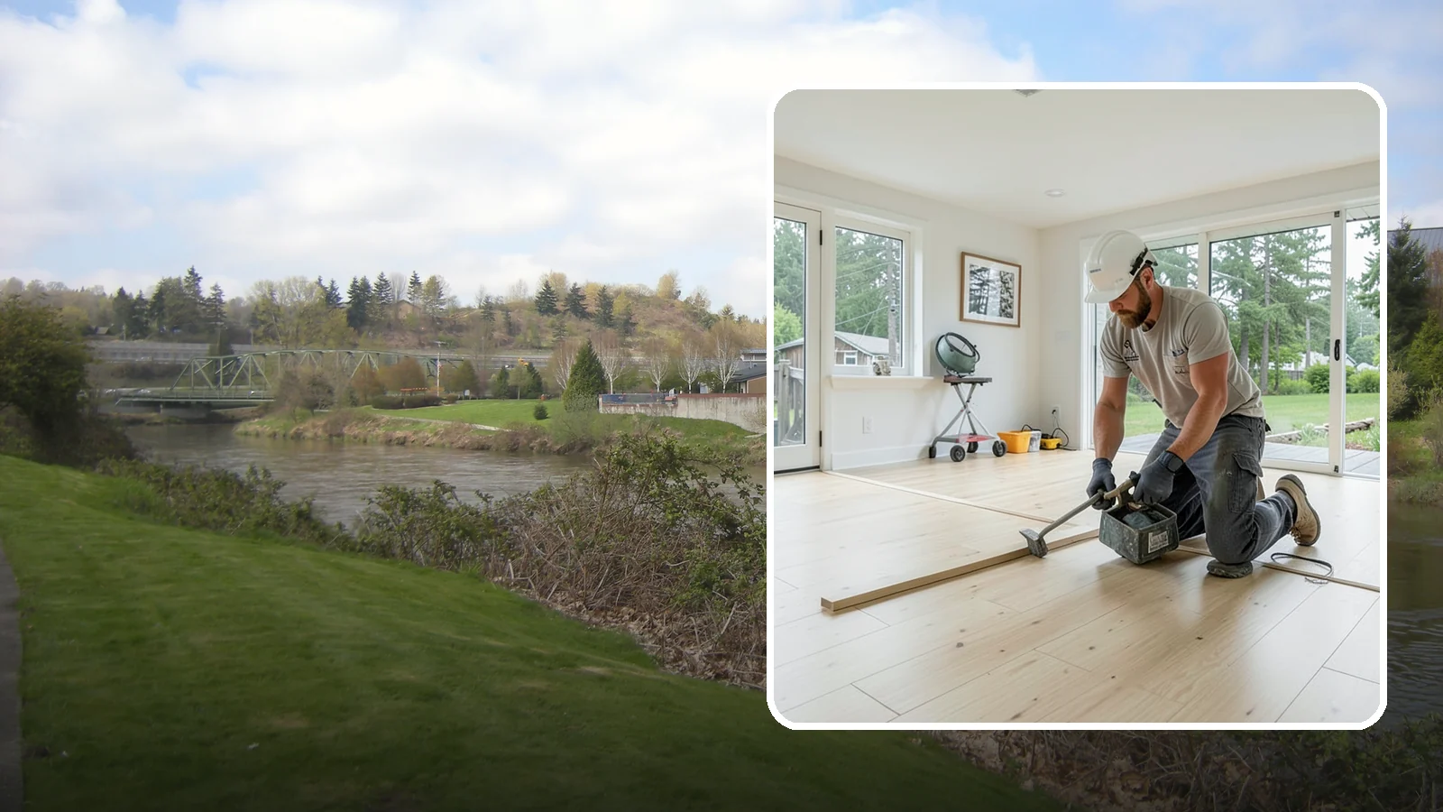 Bamboo Flooring Installation in Tukwila, King County, WA - Eco-friendly bamboo flooring installation that combines rapid-renewable sustainability with hard-wearing durability.