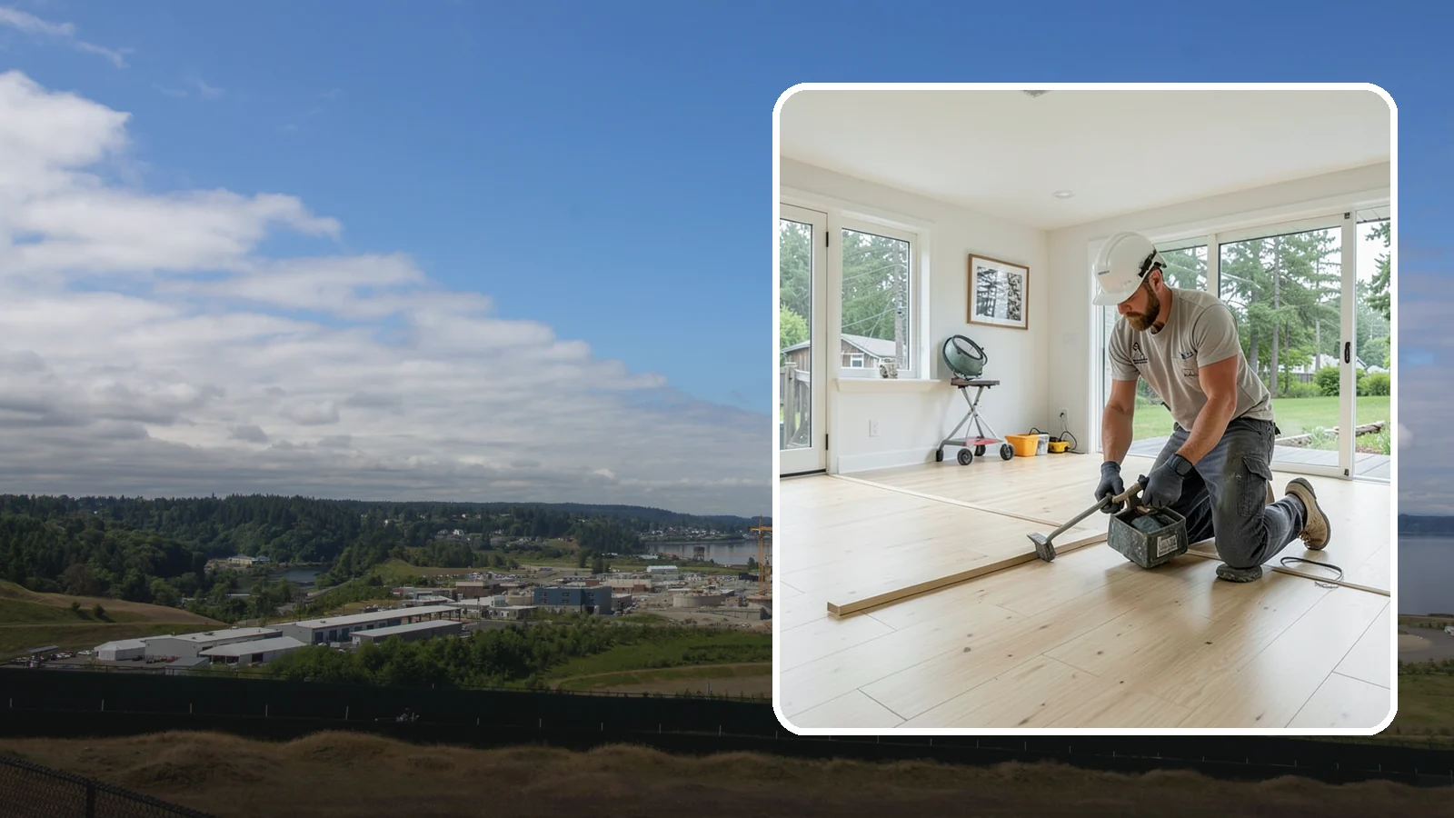 Bamboo Flooring Installation in University Place, Pierce County, WA - Eco-friendly bamboo flooring installation that combines rapid-renewable sustainability with hard-wearing durability.