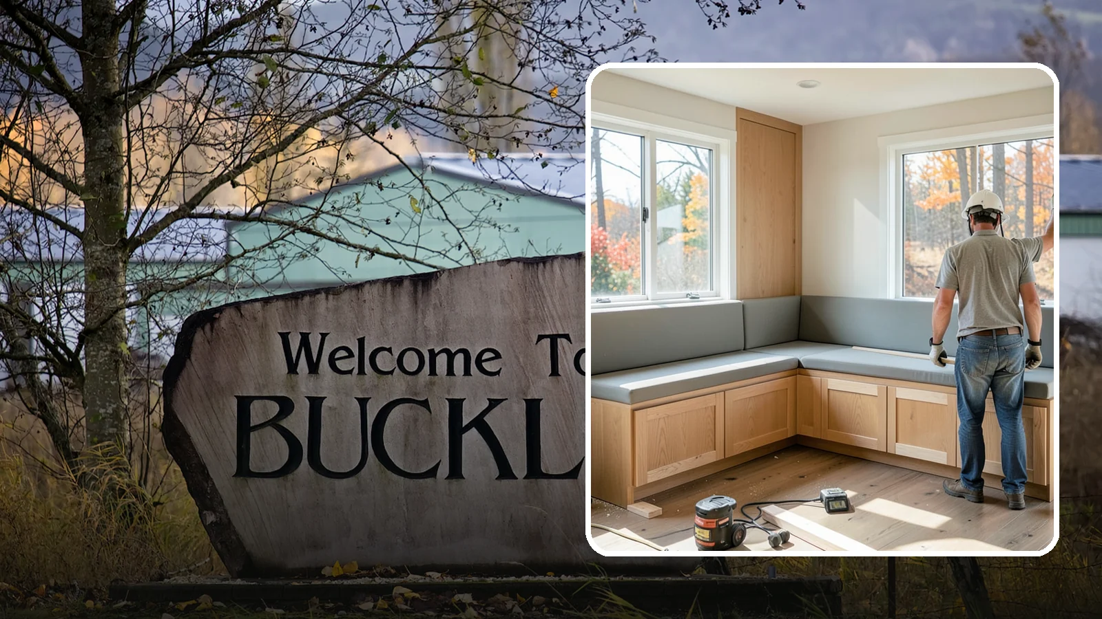 Banquette Construction in Buckley, Pierce County, WA - A built-in banquette that turns a corner or nook into comfortable, space-saving dining seating.