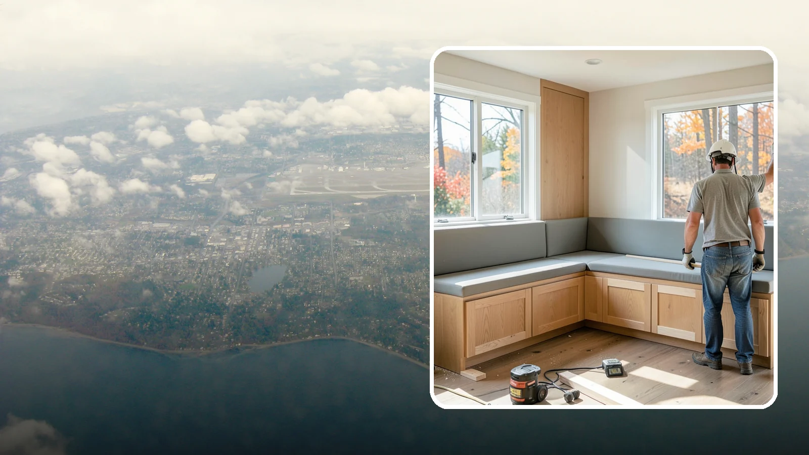 Banquette Construction in Burien, King County, WA - A built-in banquette that turns a corner or nook into comfortable, space-saving dining seating.