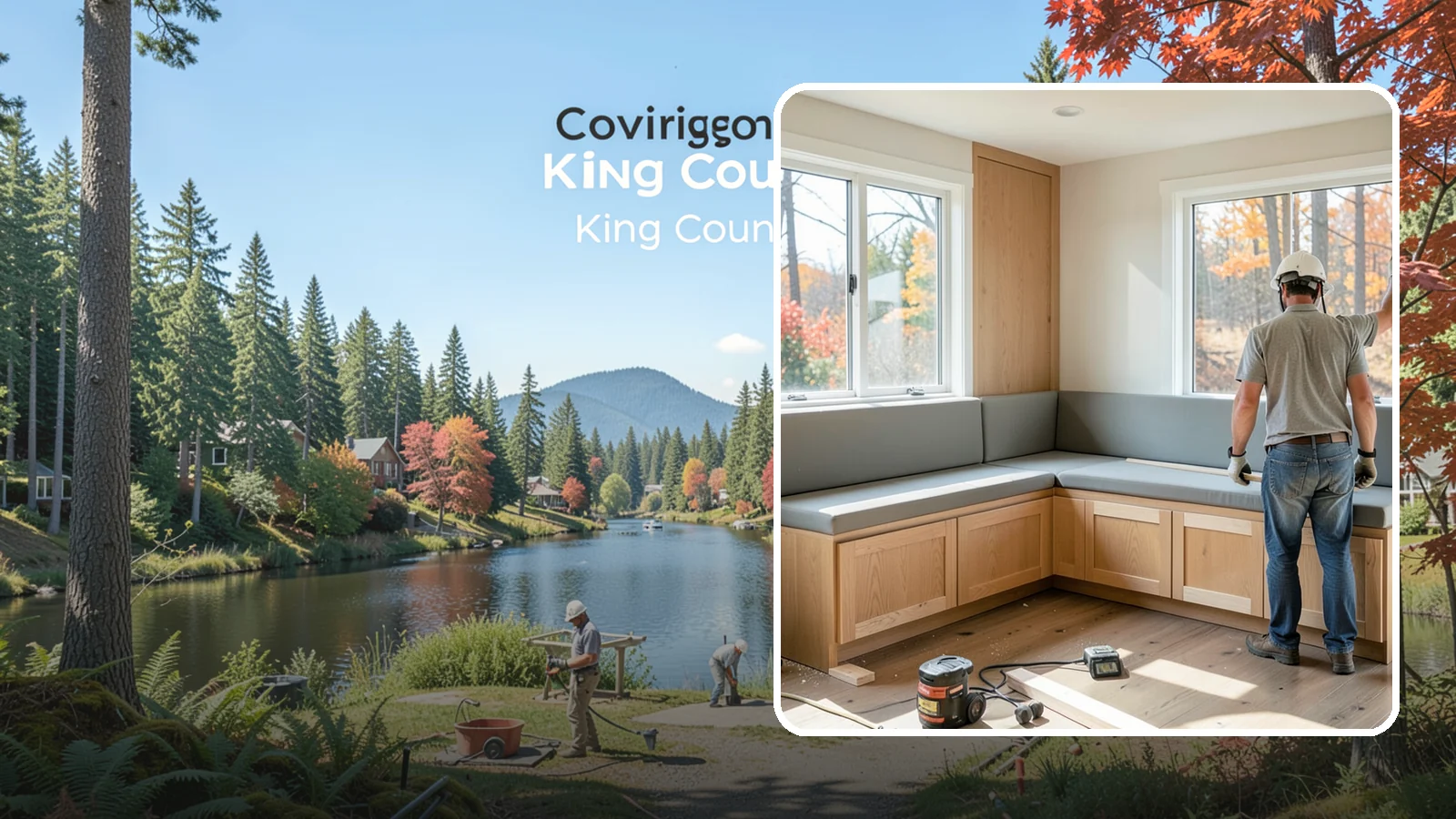 Banquette Construction in Covington, King County, WA - A built-in banquette that turns a corner or nook into comfortable, space-saving dining seating.