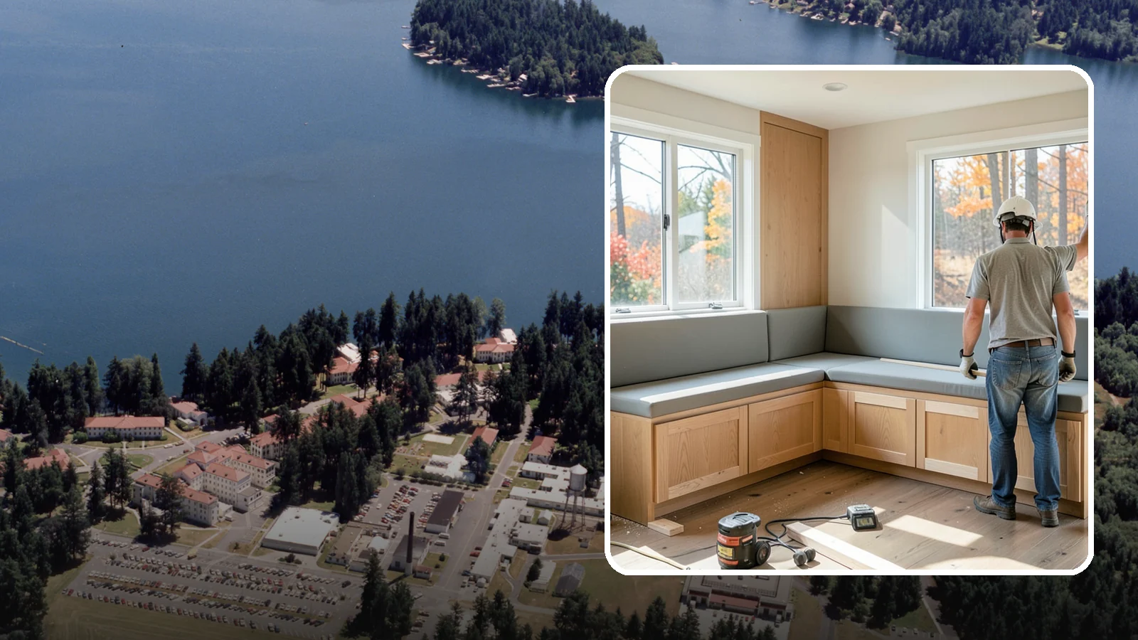 Banquette Construction in Lakewood, Pierce County, WA - A built-in banquette that turns a corner or nook into comfortable, space-saving dining seating.