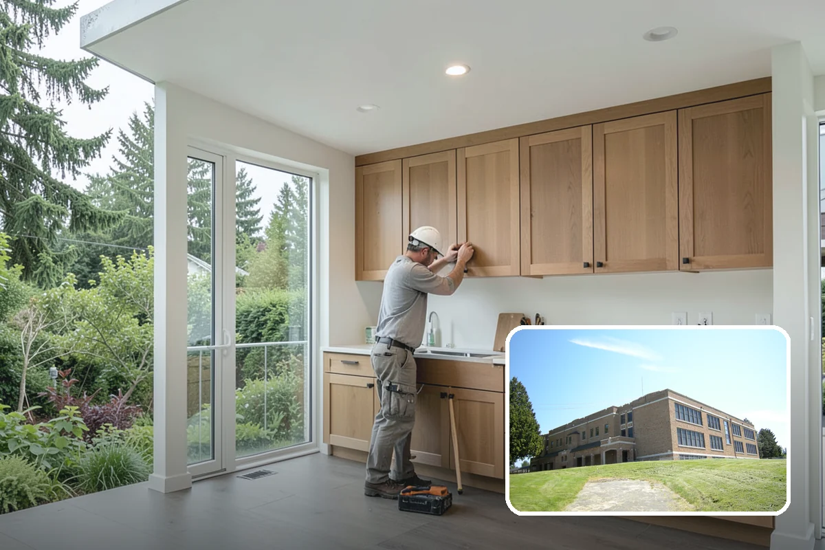 Banquette Construction in Maple Valley, King County, WA - Seats more people in less floor space