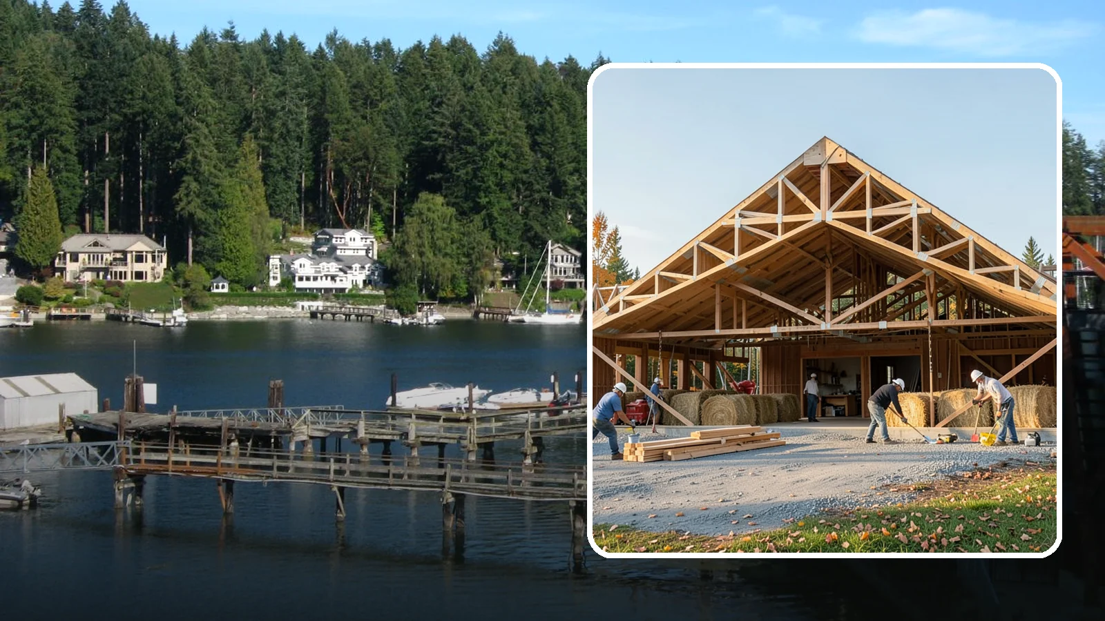 Barn Construction in Gig Harbor, Pierce County, WA - Traditional and modern barns built for livestock, hay, equipment, or storage.