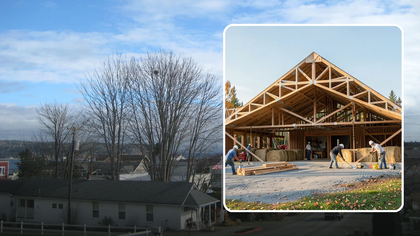 Barn Construction in Langley, Island County, WA - Traditional and modern barns built for livestock, hay, equipment, or storage.