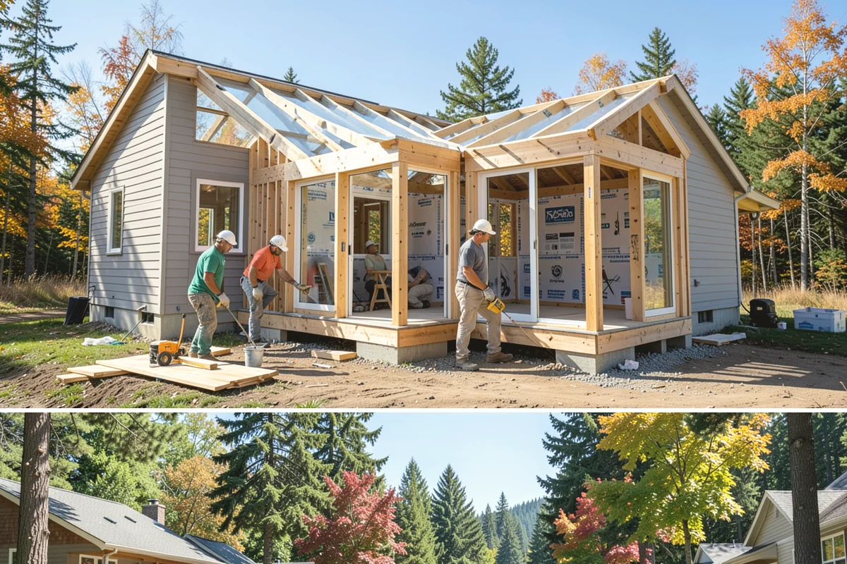 Barn Construction in Orting, Pierce County, WA - We raise the structure during the dry summer months to close it in before the fall rains begin.