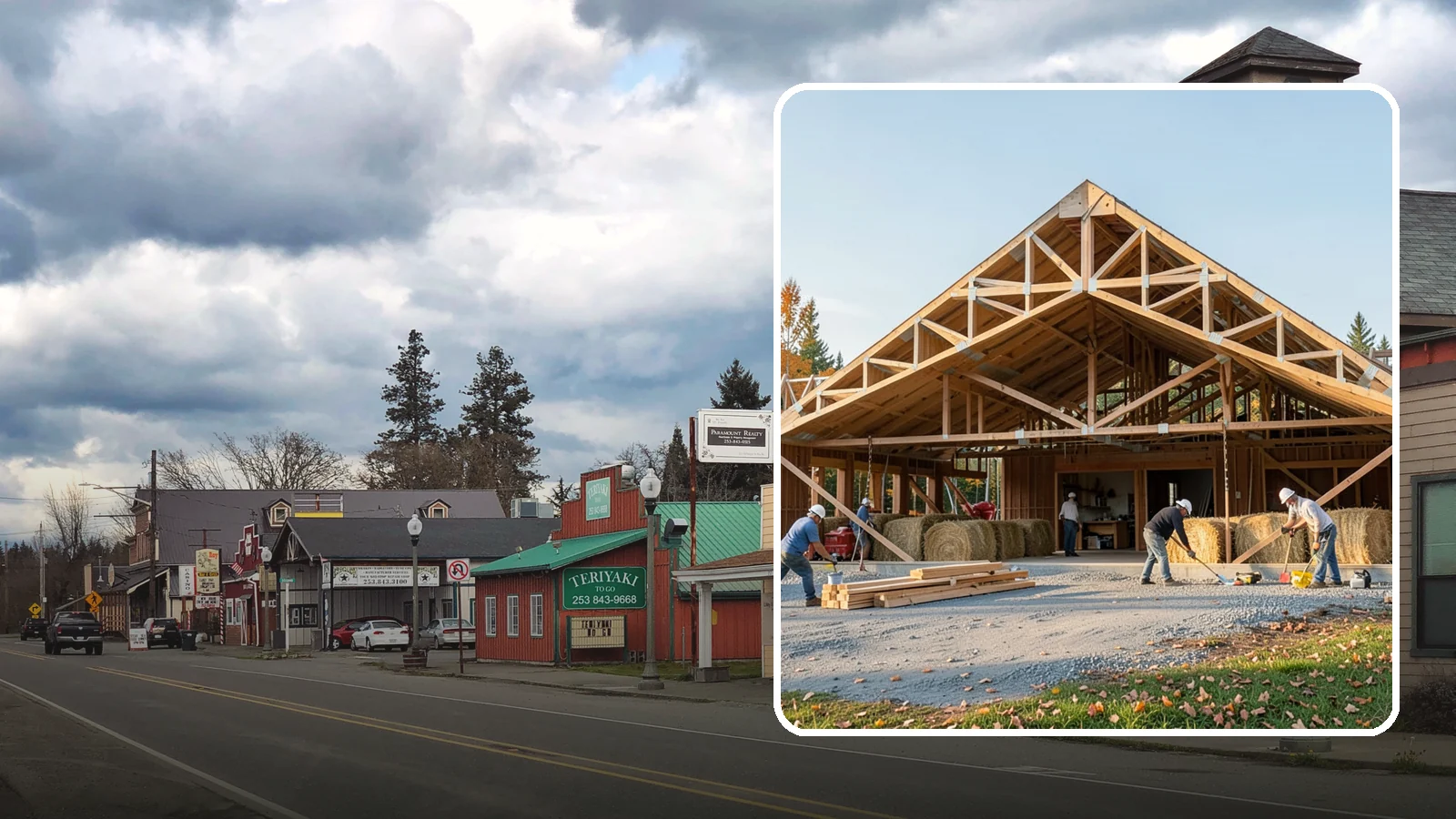 Barn Construction in Roy, Pierce County, WA - Traditional and modern barns built for livestock, hay, equipment, or storage.