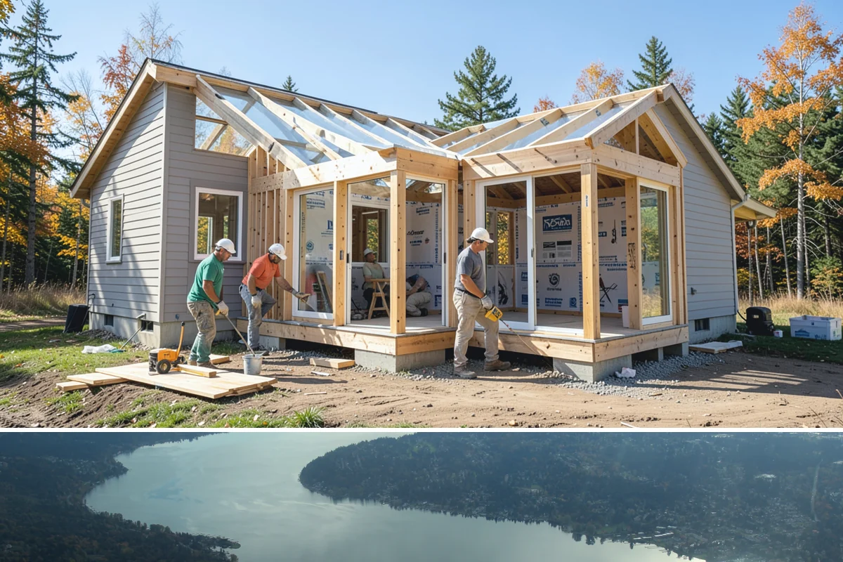 Barn Construction in Sammamish, King County, WA - We raise the structure during the dry summer months to close it in before the fall rains begin.