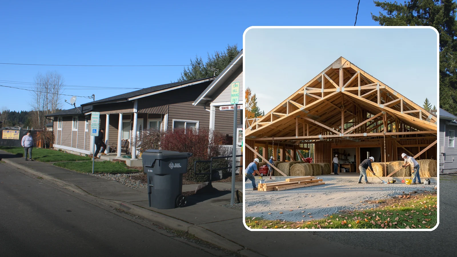 Barn Construction in South Prairie, Pierce County, WA - Traditional and modern barns built for livestock, hay, equipment, or storage.