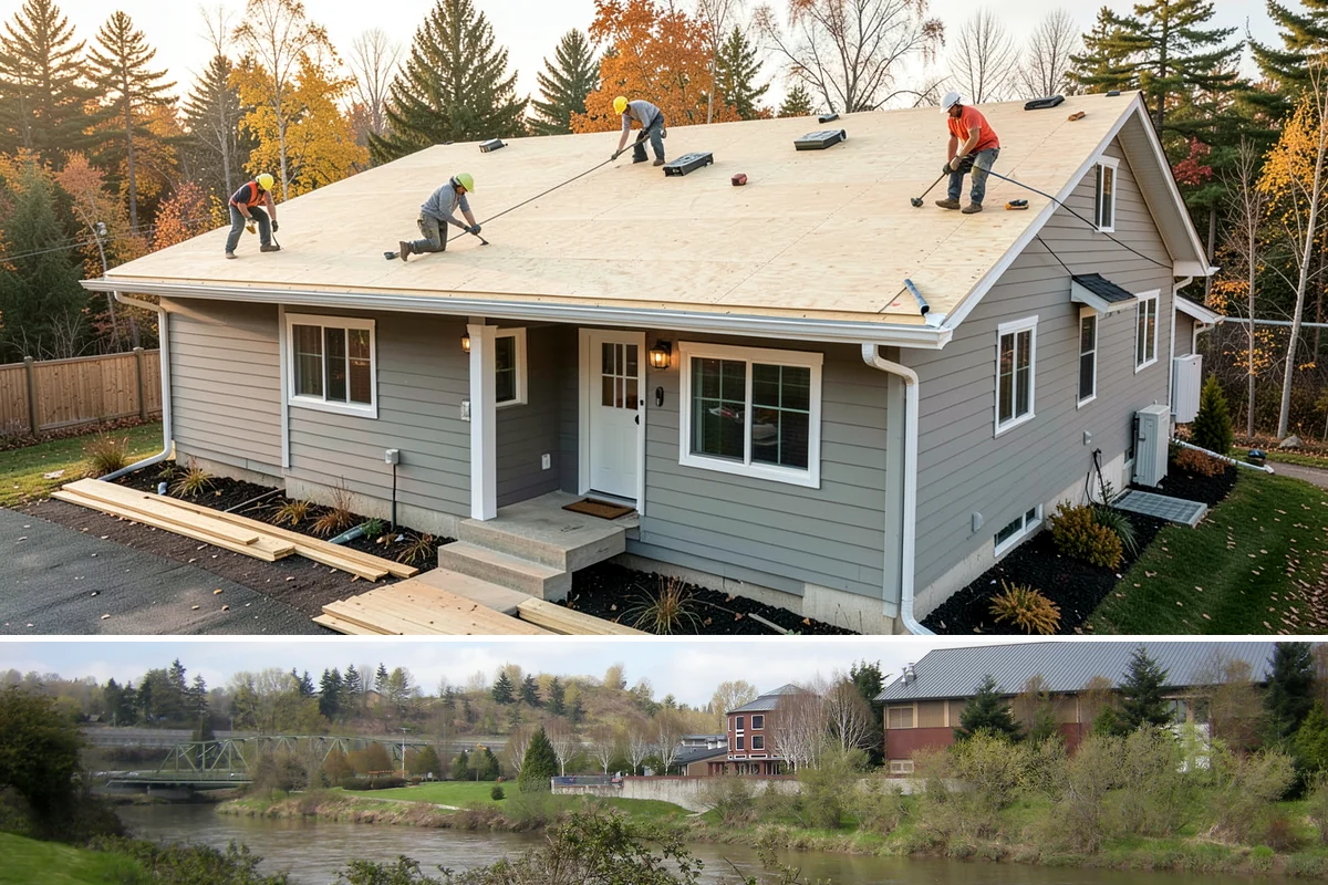 Barn Construction in Tukwila, King County, WA - We raise the structure during the dry summer months to close it in before the fall rains begin.