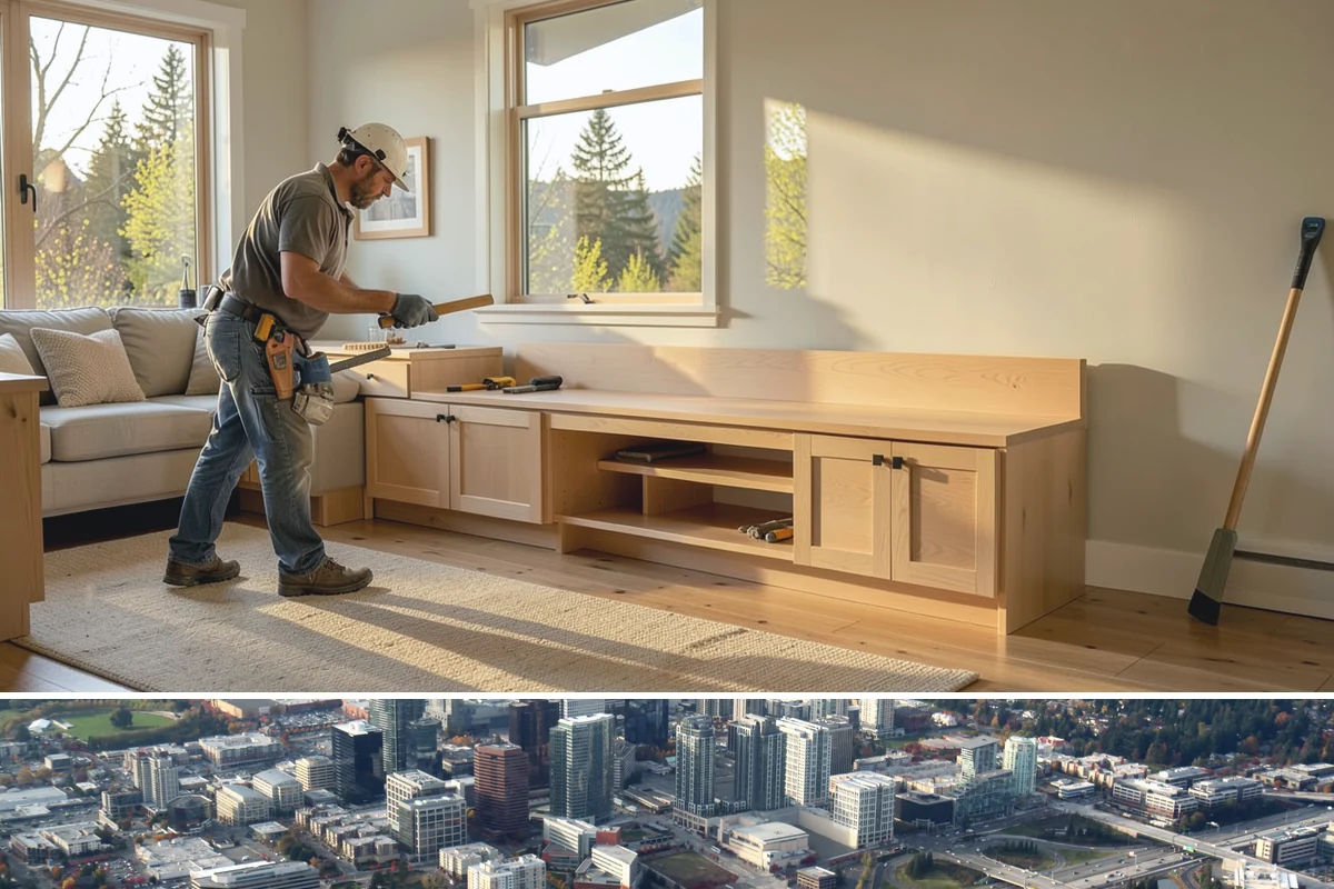 Barndominium Construction in Bellevue, King County, WA - Erecting the shell during a dry summer stretch lets us close it in fast and finish the interior through the wet season.