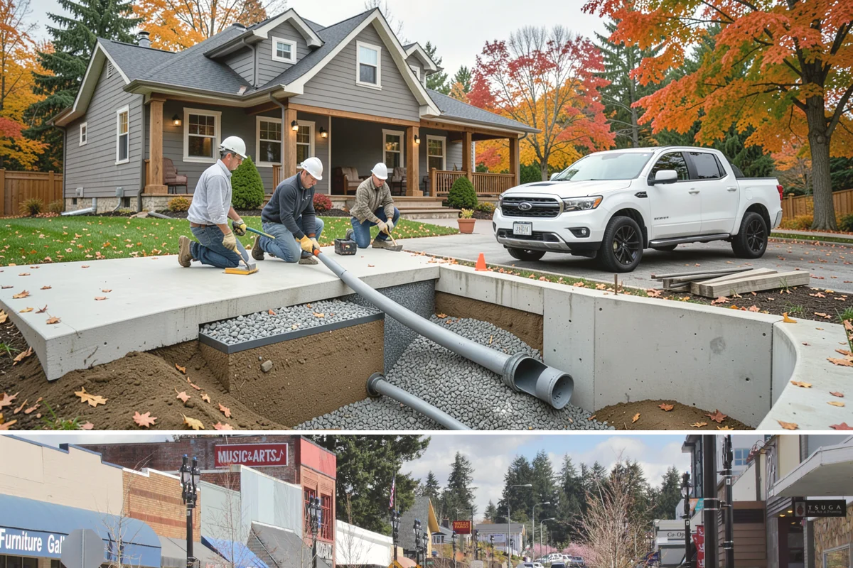 Barndominium Construction in Bothell, King County, WA - Erecting the shell during a dry summer stretch lets us close it in fast and finish the interior through the wet season.