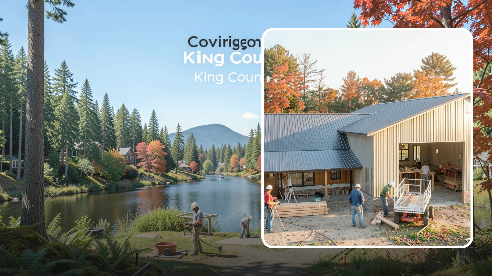 Barndominium Construction in Covington, King County, WA - A barn-style metal or post-frame shell finished as a comfortable, modern living space.