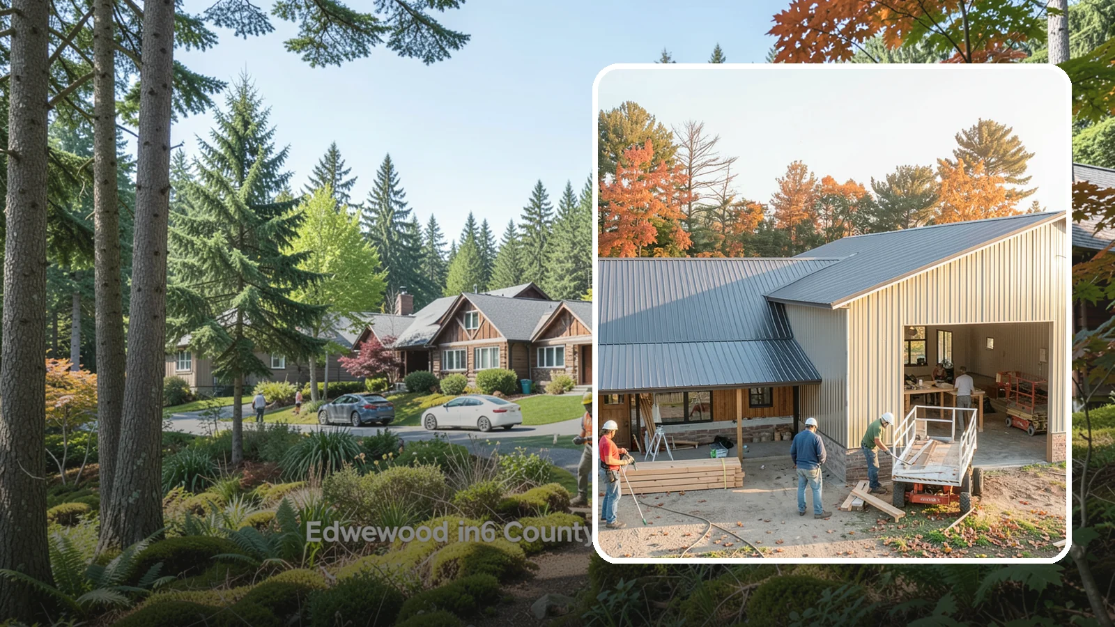 Barndominium Construction in Edgewood, Pierce County, WA - A barn-style metal or post-frame shell finished as a comfortable, modern living space.