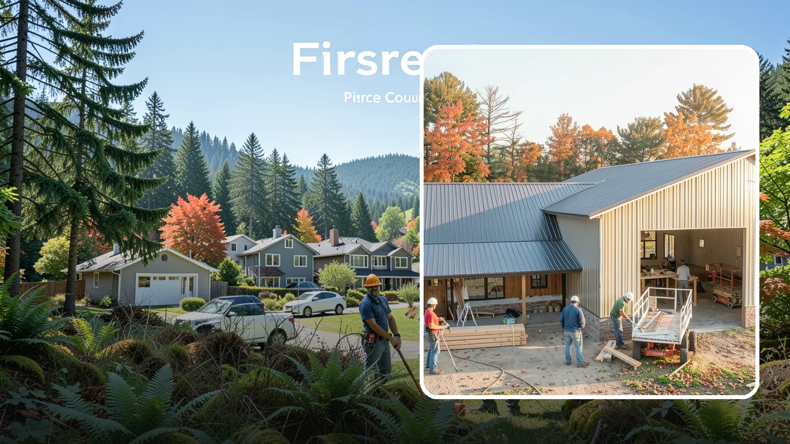 Barndominium Construction in Fircrest, Pierce County, WA - A barn-style metal or post-frame shell finished as a comfortable, modern living space.